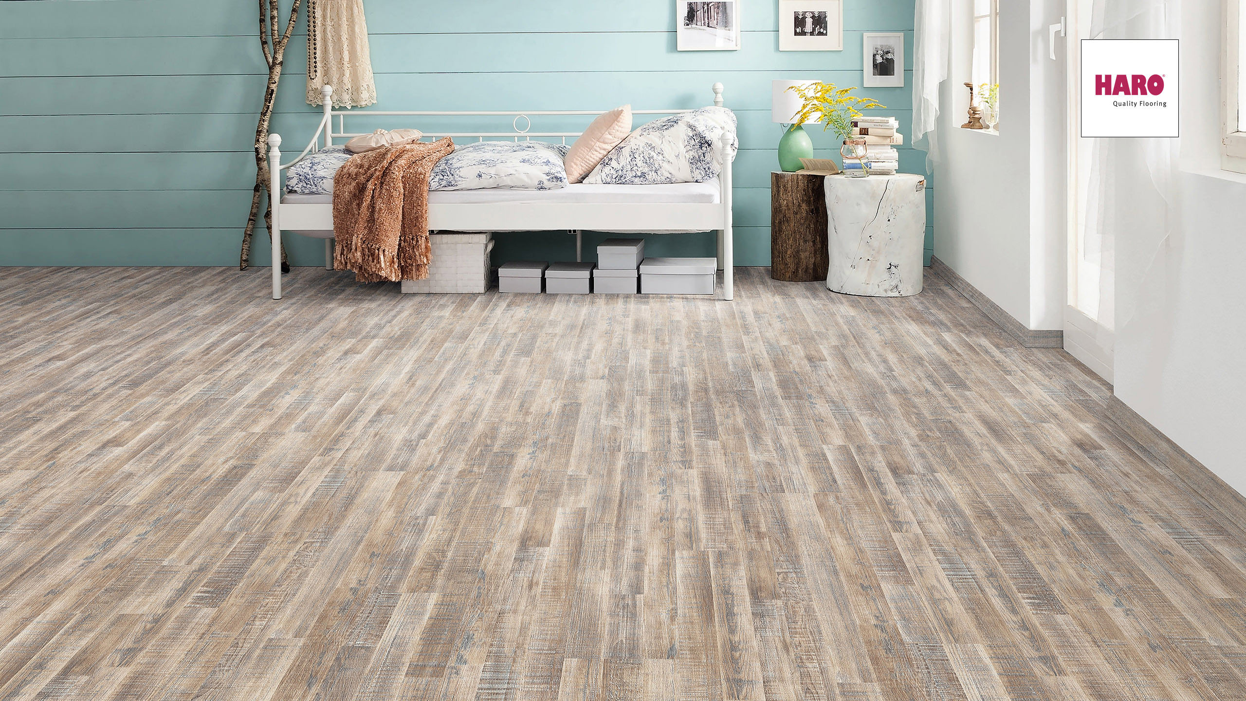HARO Laminat Robinie weiß geschliffen 3-Stab | Tritty 75 | 2.Wahl |  11 m²-4018427350055