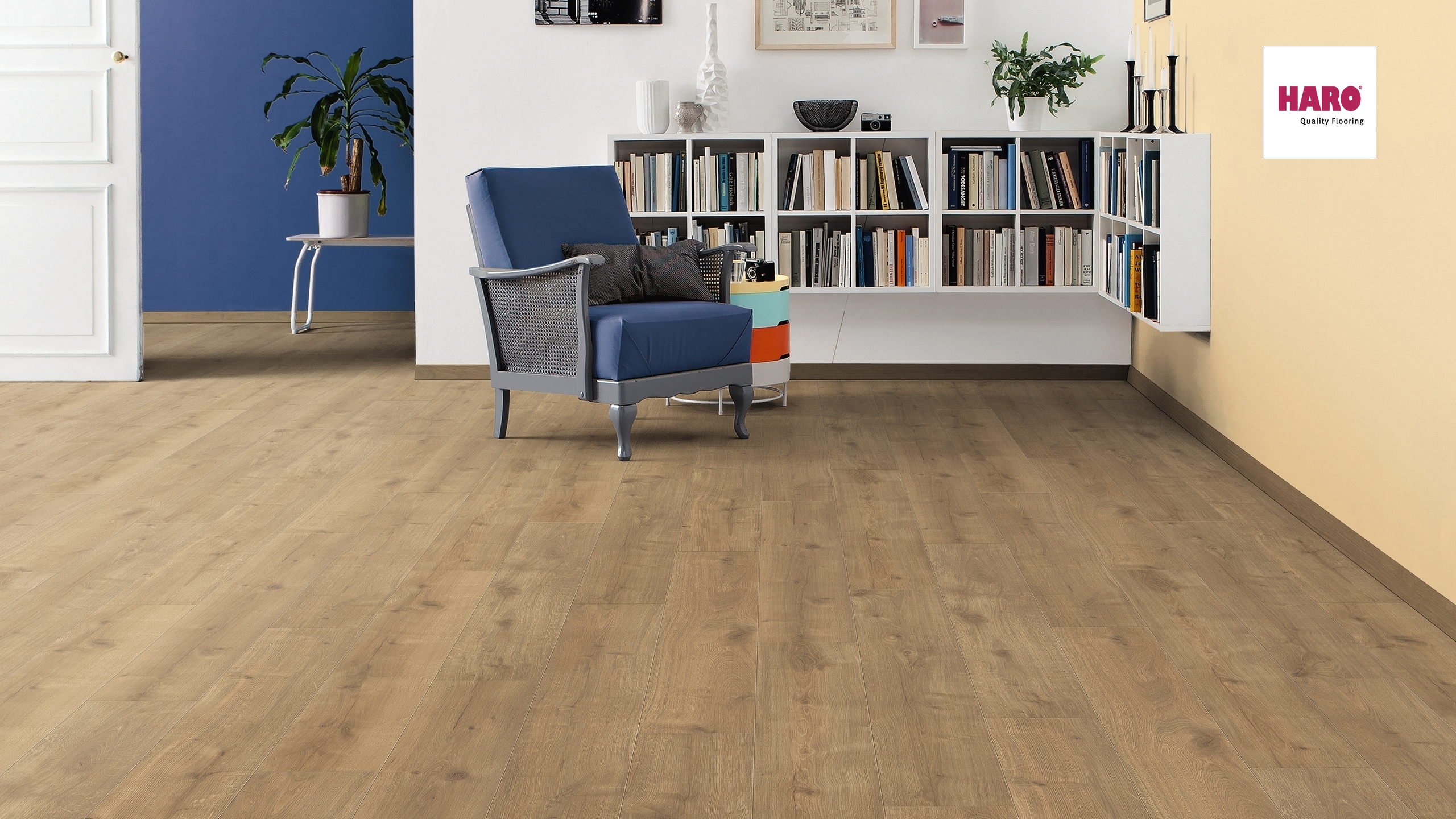 HARO Laminat Eiche Savona natur soft matt Landhausdiele 4V | Tritty 90 | 2.Wahl | 21 m²-4018427447915