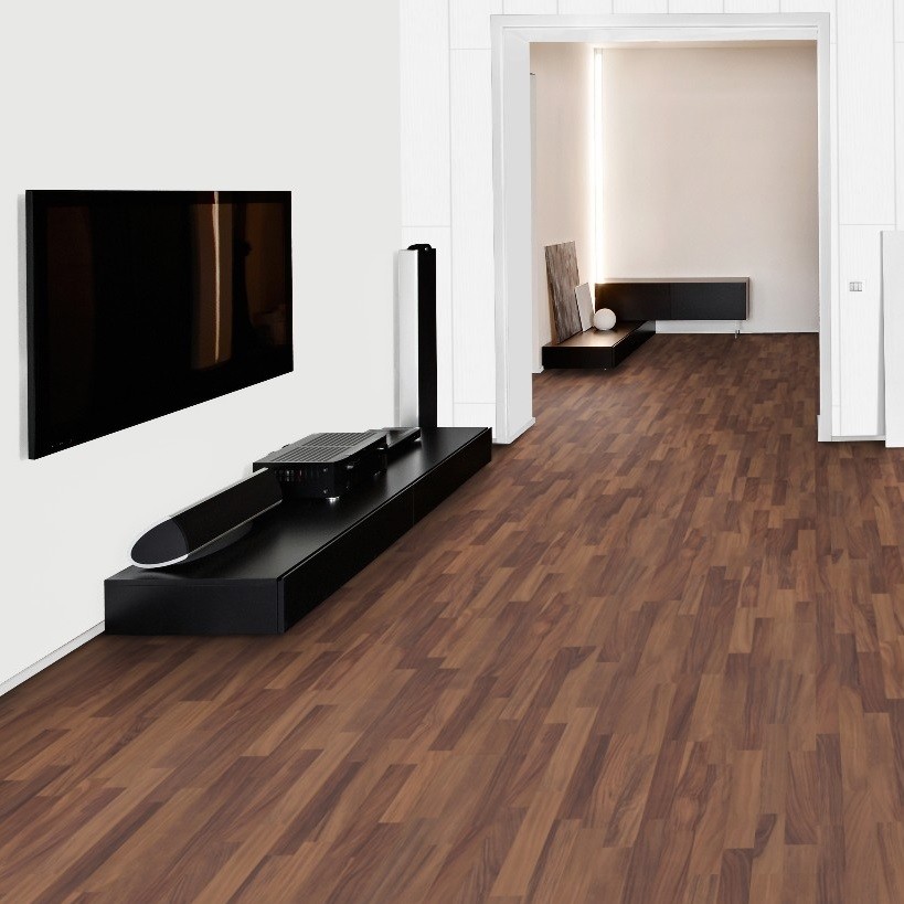 GRÜNDORF Laminat Nussbaum motion Schiffsboden 3-Stab | Trendfloor Plus | 23 m²-4024895026392