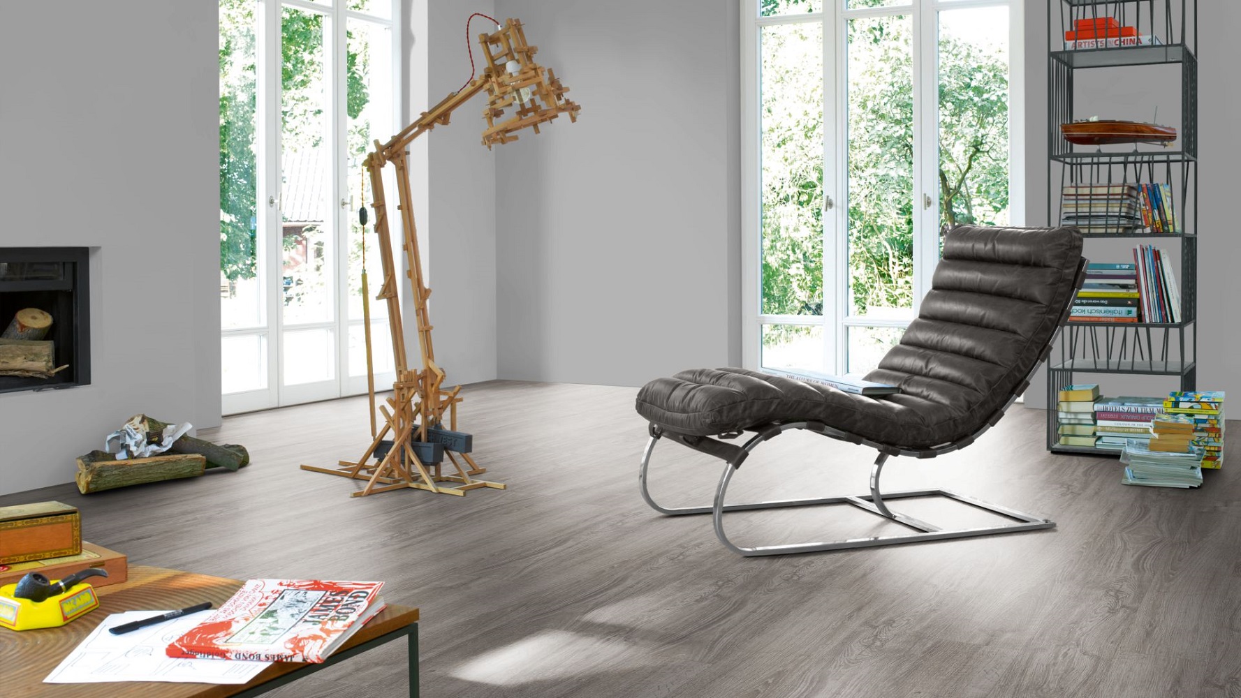 PARADOR Vinylboden Eiche lichtgrau Landhausdiele Holzstruktur | Click In | 20 m²-4014809190561