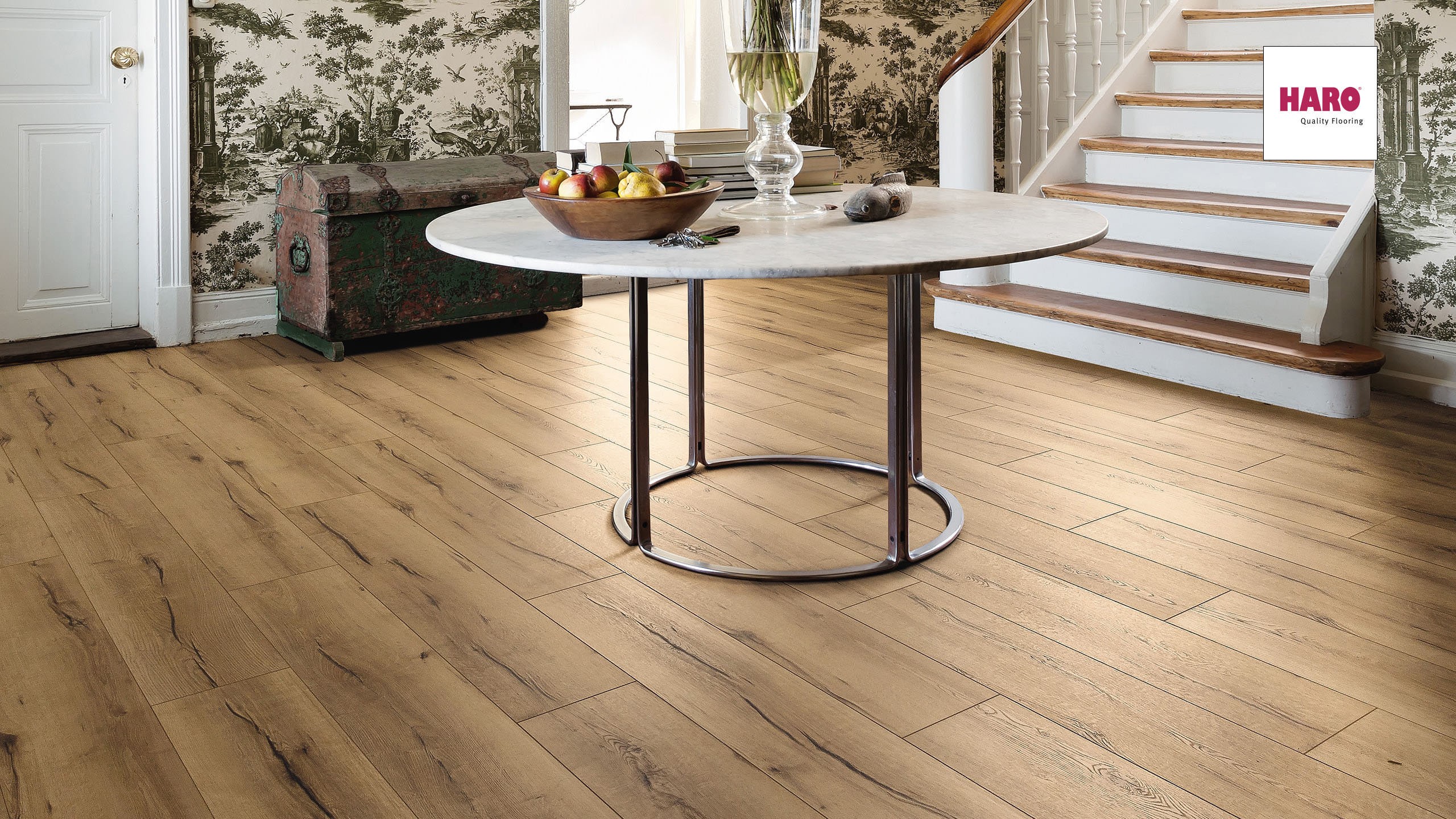 HARO Laminat Eiche italica creme authentic Landhausdiele 4V | Tritty 100 Campus | 2.Wahl | 19,5 m²-4018427364373