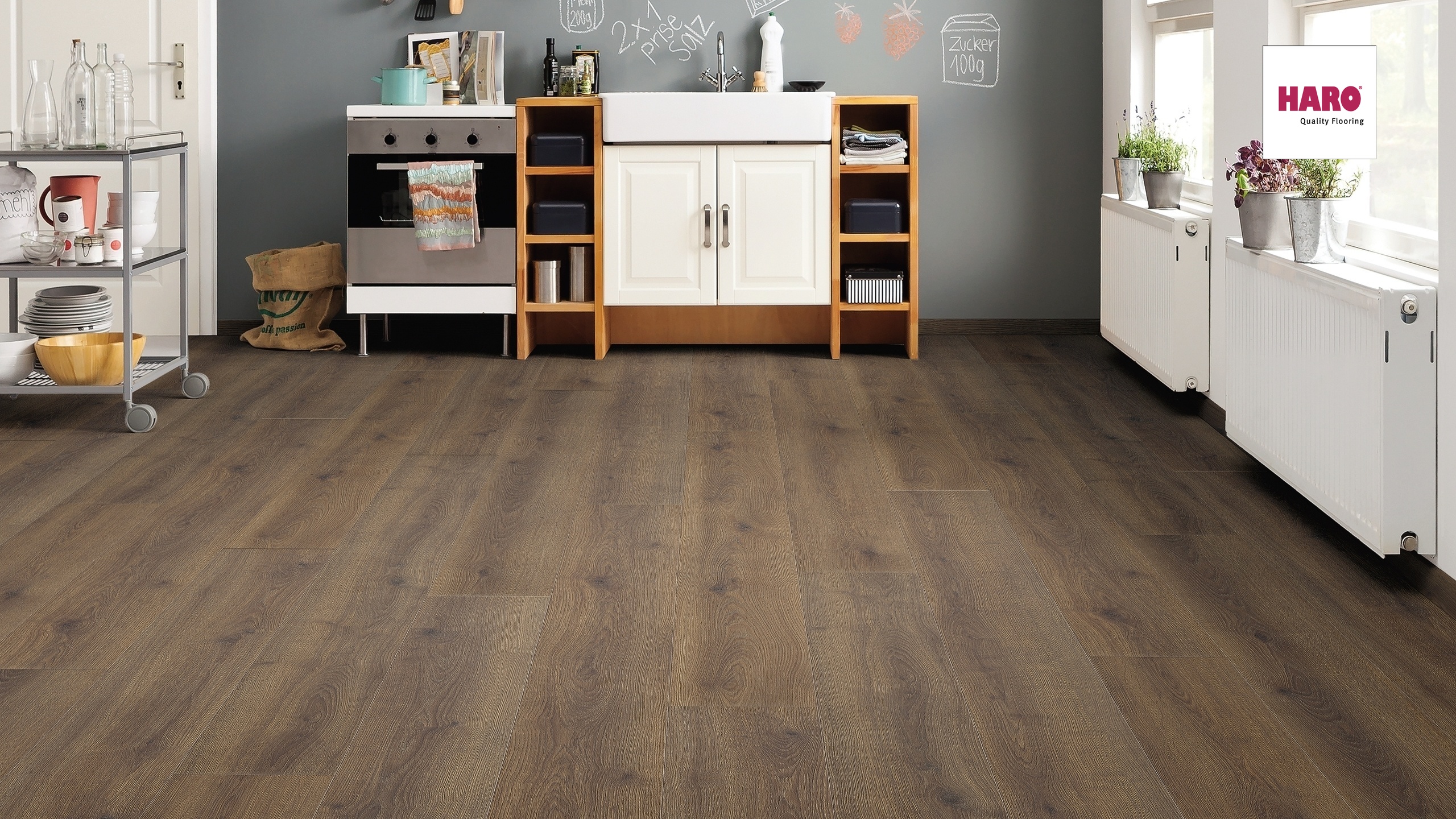 HARO Laminat Eiche Contura geräuchert Landhausdiele 4V | Tritty 200 Aqua Gran Via | 2.Wahl-4018427458324