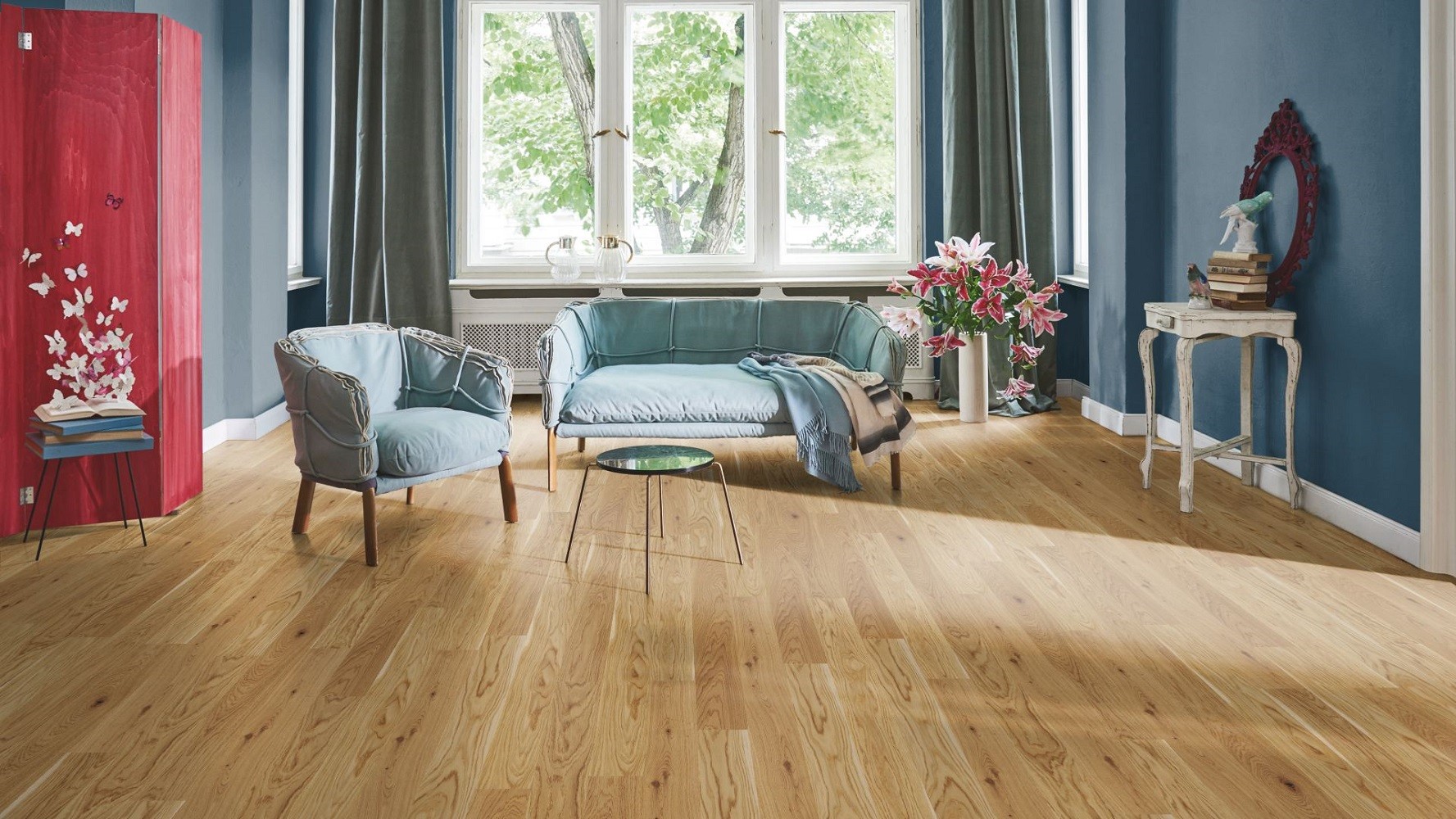 PARADOR Parkett Eiche gebürstet Landhausdiele 4-seitige Mini-V-Fuge | 2. Wahl | 17 m²-#