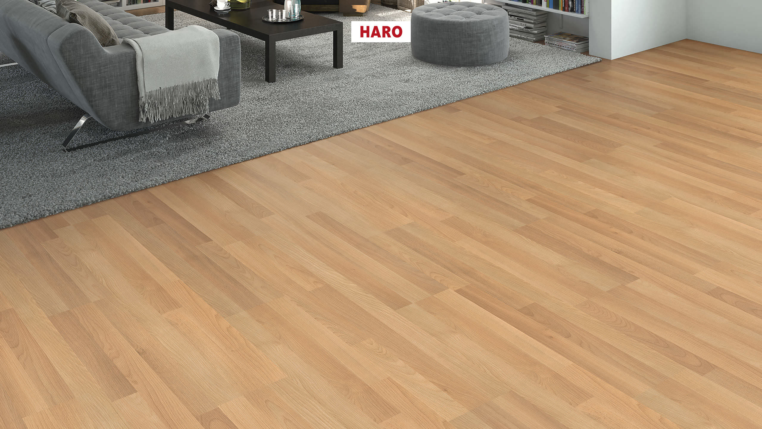 HARO Laminat Buche Schiffsboden 3-Stab strukturiert matt | Sonderedition NKL 31 | 2. Wahl | 12 m²-4018427516178
