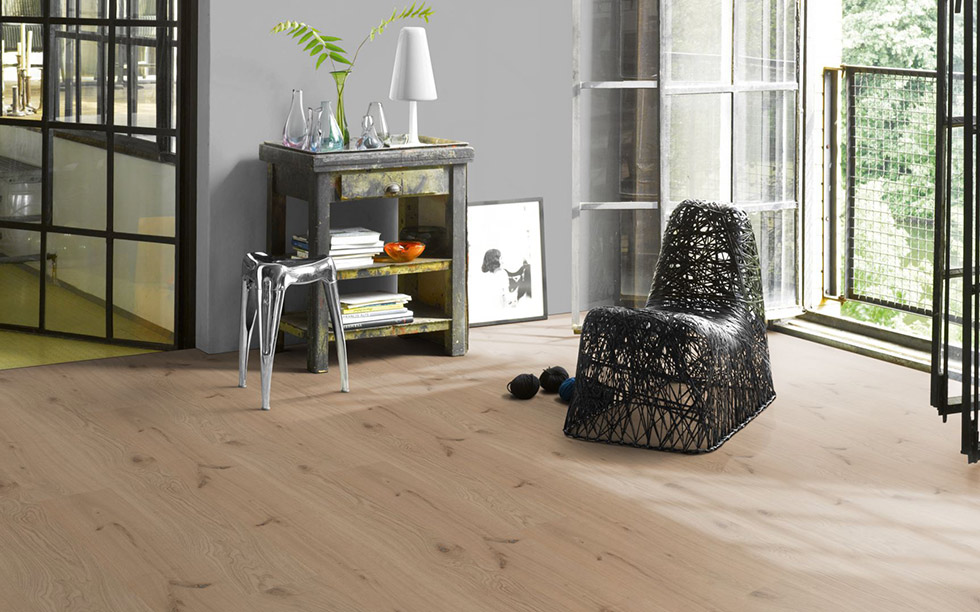 PARADOR Parkett Eiche Rustikal Landhausdiele lackversiegelt weiß Minifase | Basic 11-5 | 2. Wahl-4014809162506