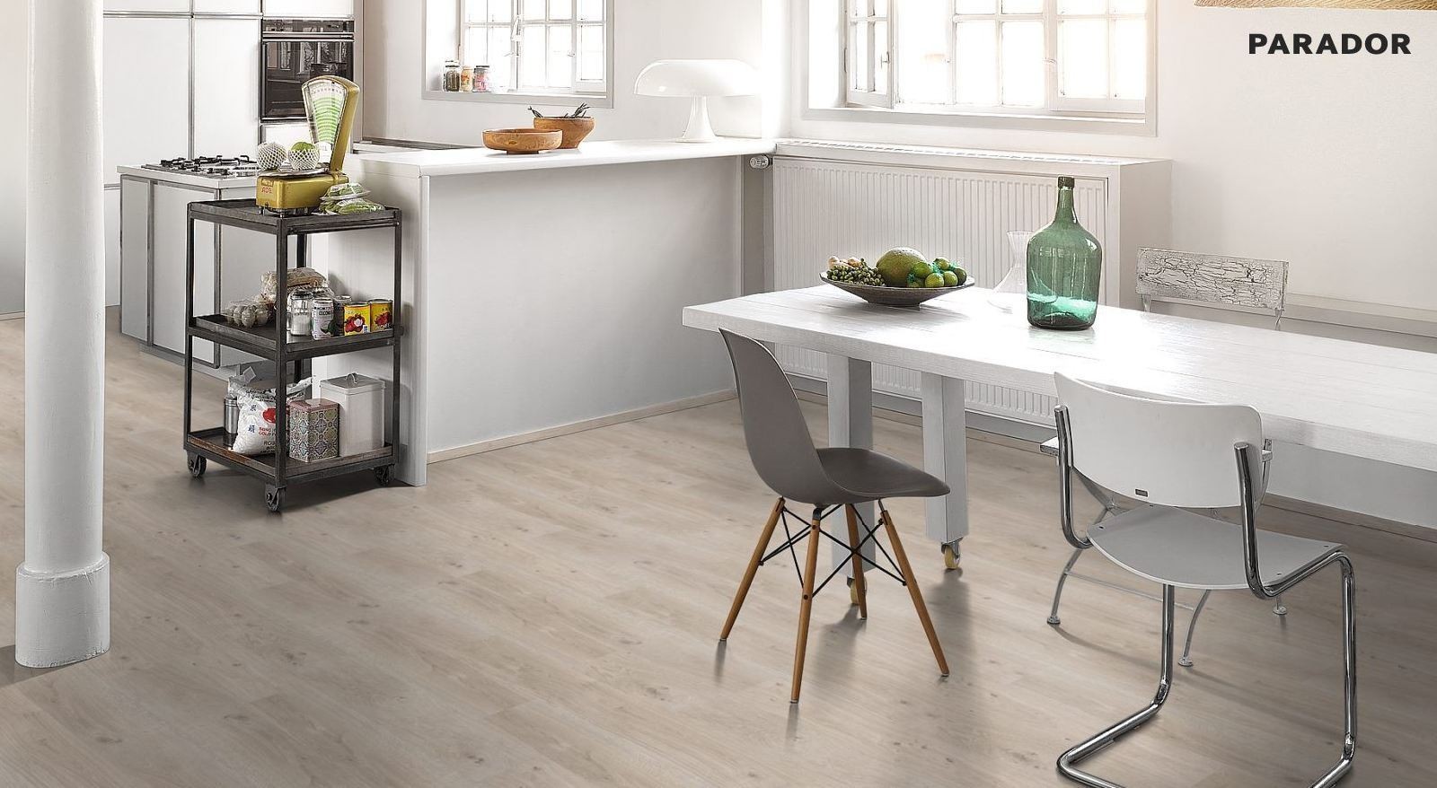 PARADOR Laminat Eiche Natur Grau Landhausdiele Gebürstete Struktur | Eco Balance-4014809141198