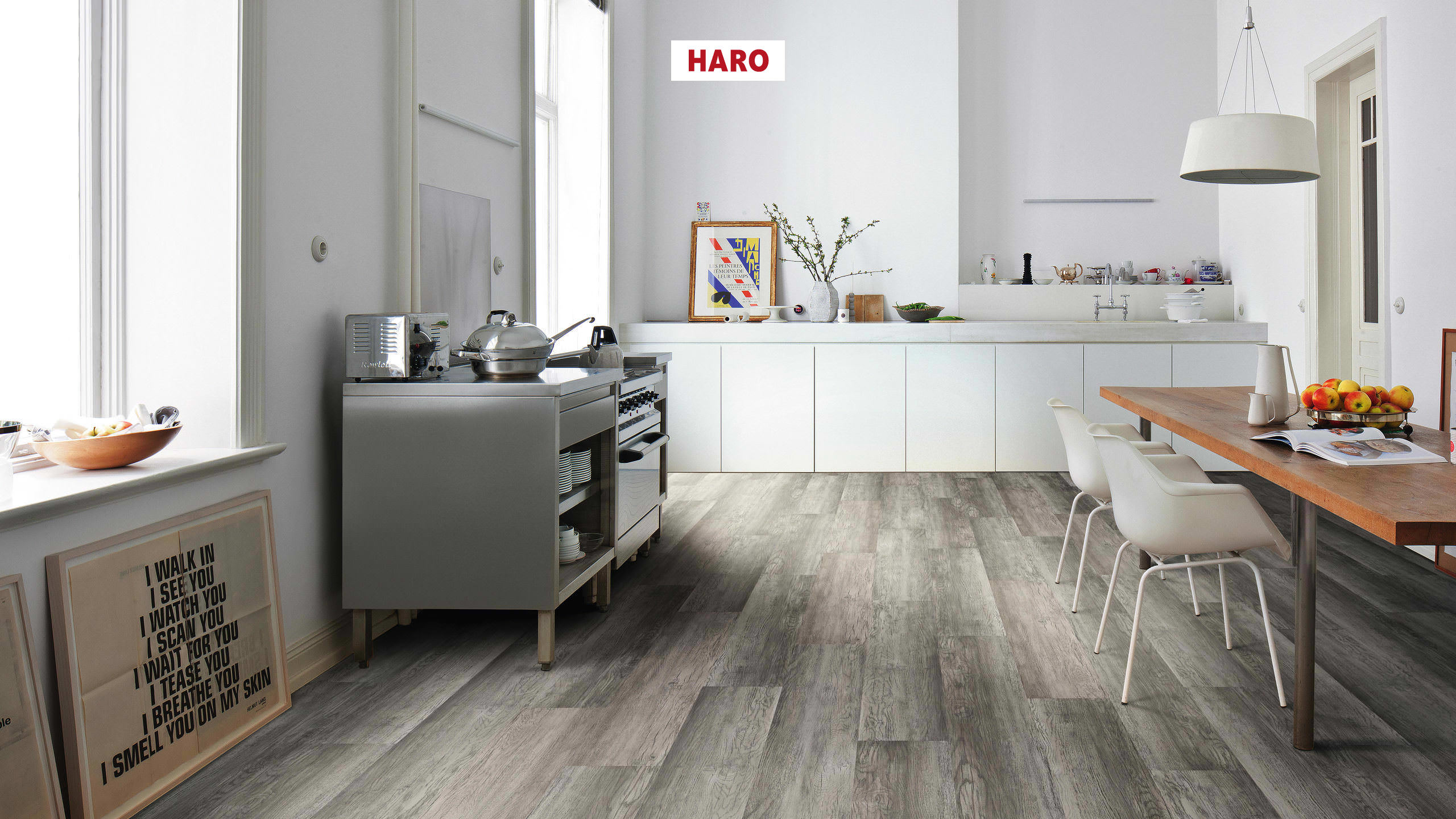 HARO Klebe-Designboden Country Eiche grau rustikal strukturiert Landhausdiele 4VM | DISANO Project-4018427425036