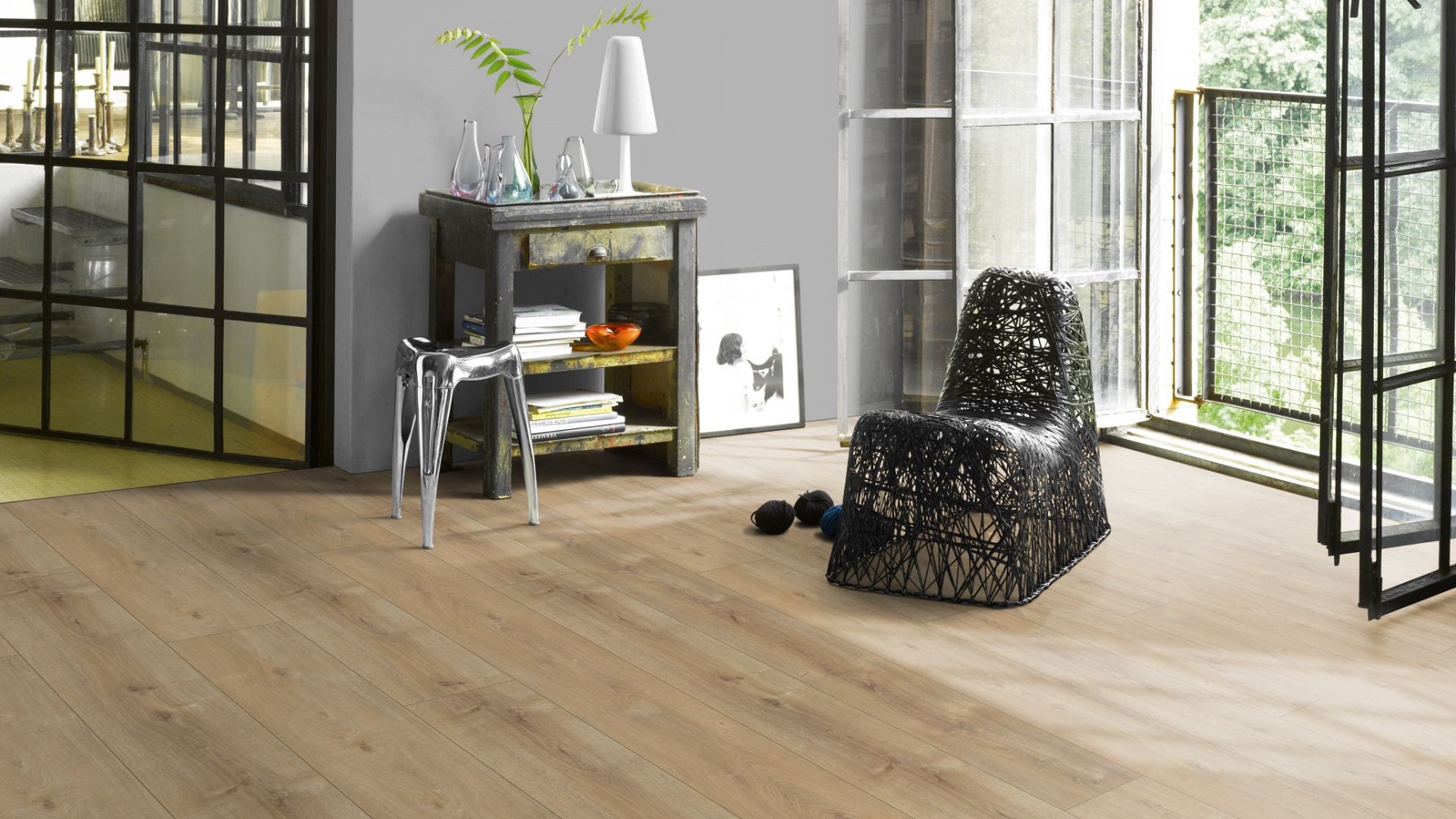 PARADOR Laminat Eiche Nova gekälkt Naturstruktur Schloßdiele 4-seitige V-Fuge | Trendtime 6-4014809233084