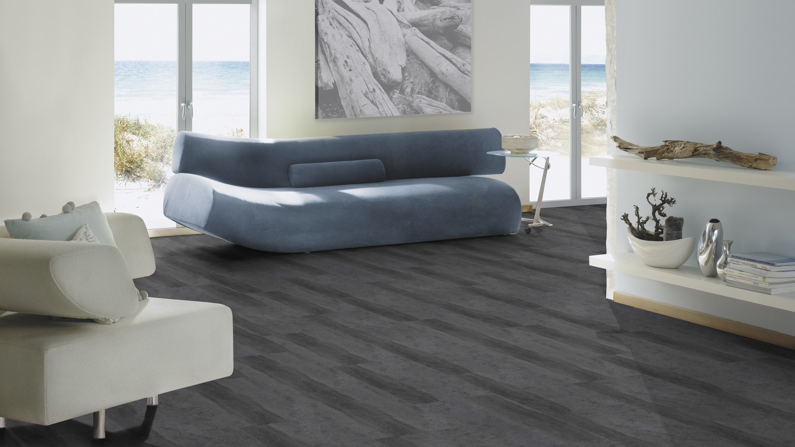 TER HÜRNE Vinylboden Stein Monaco anthrazit J09 | Stone Choice Compact | 21 m²-4012853128653