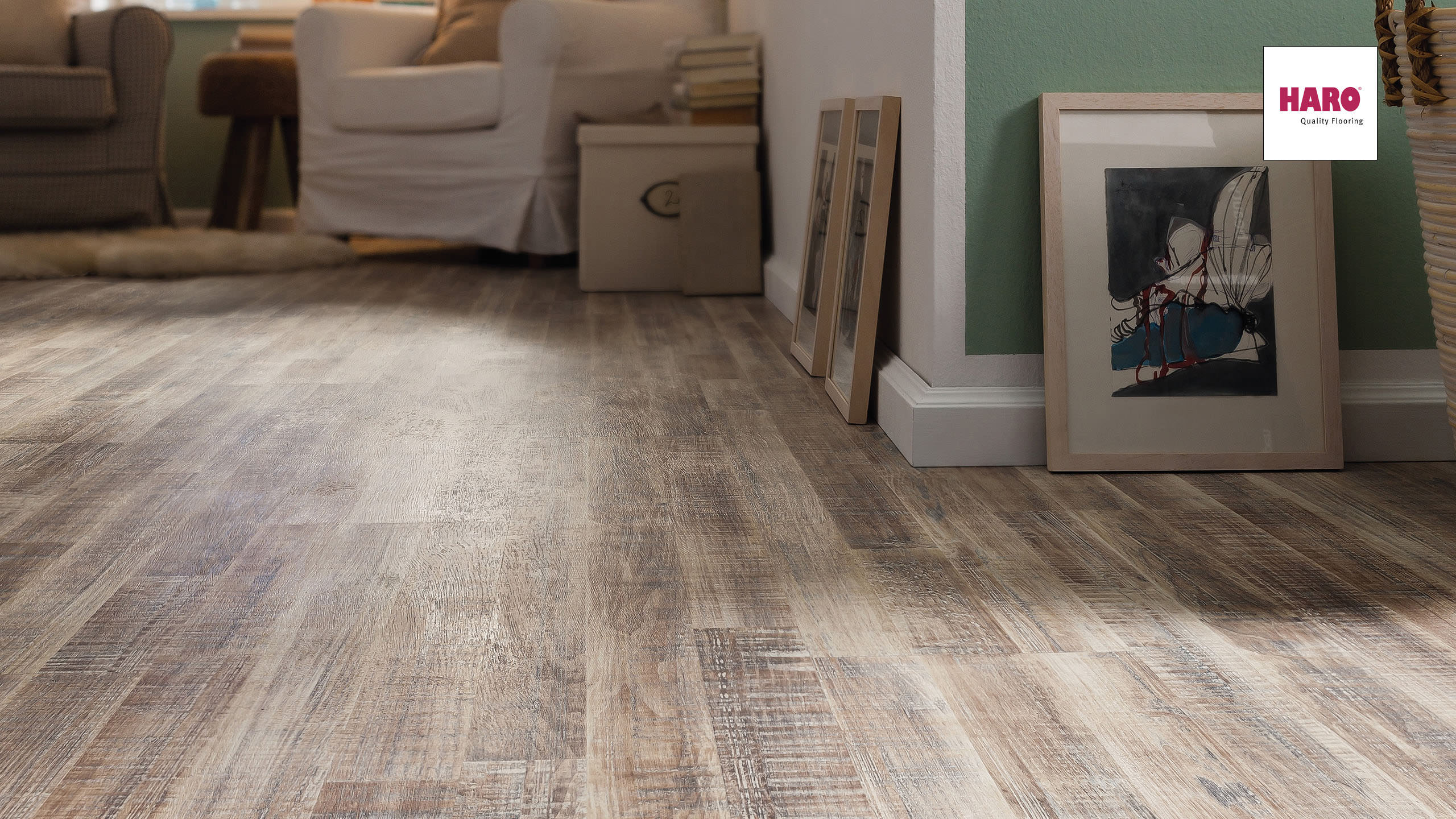 HARO Laminat Robinie weiß geschliffen 3-Stab | Tritty 75 | 2.Wahl |  11 m²-4018427350055