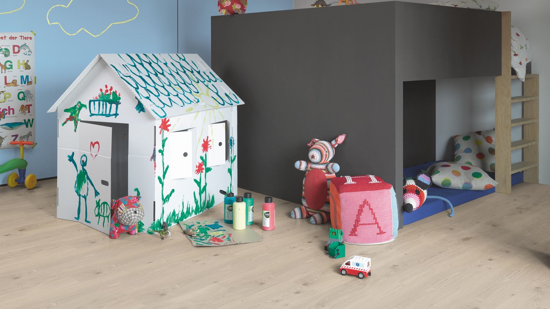 PARADOR Laminat Eiche gebleicht Gebürstete Struktur Landhausdiele | Basic 400 M4V | 26 m²-4014809202158 guenstig bei bodenverkauf.de kaufen PARADOR Laminat Eiche gebleicht Gebürstete Struktur Landhausdiele | Basic 400 M4V | 26 m²-4014809202158