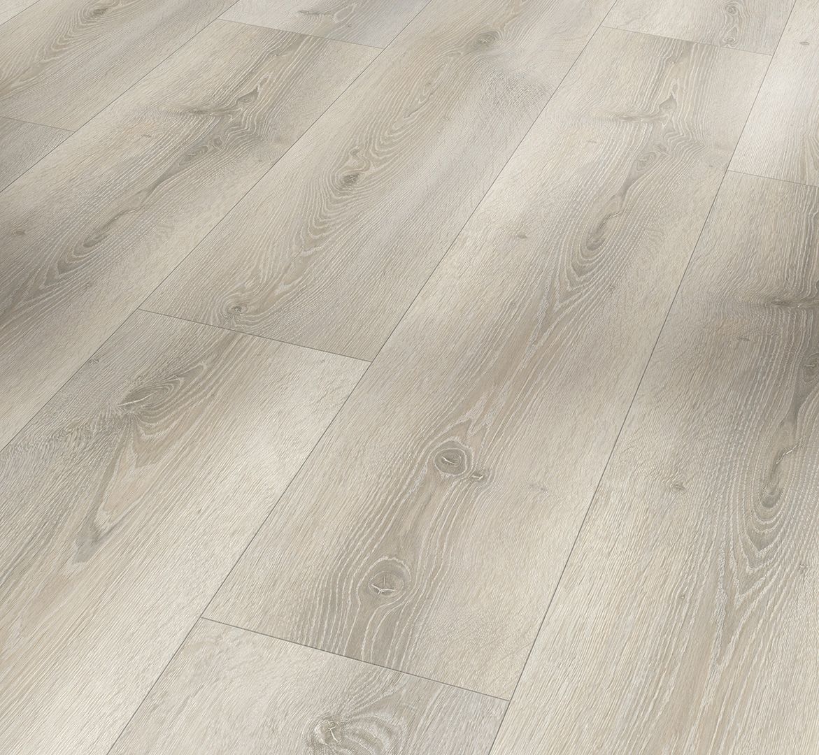 PARADOR Laminat Eiche Askada weiß gekälkt Naturstruktur 4-seitige V-Fuge | Basic 600 XS | 25 m²-4014809170433