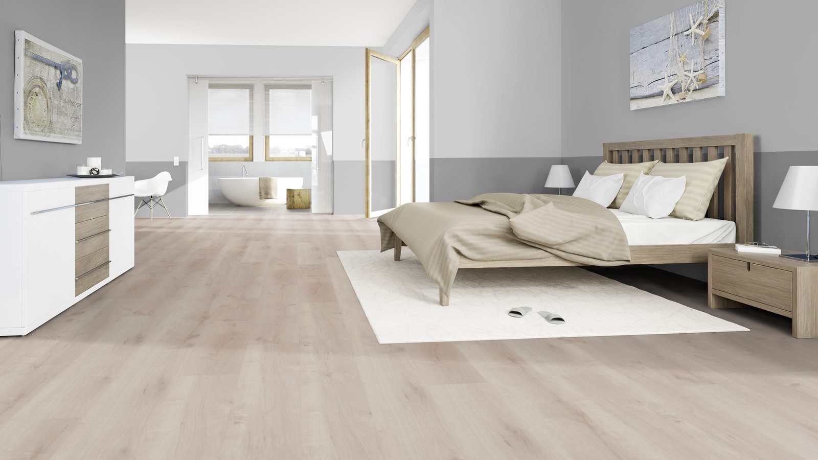 TER HÜRNE Vinylboden Eiche Borkum beige Lange Landhausdiele F04 | Pure Choice Compact | 26 m²-4012853128554