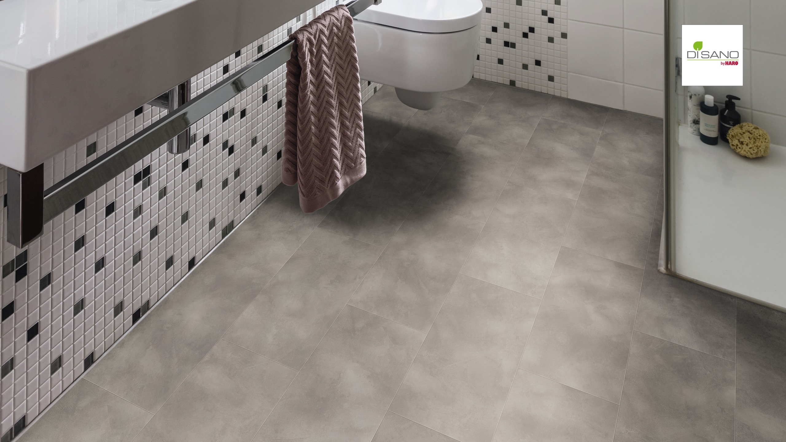 HARO Designboden Piazza 4V Beton grau Steinstruktur | DISANO SmartAqua | 2. Wahl-4018427443238