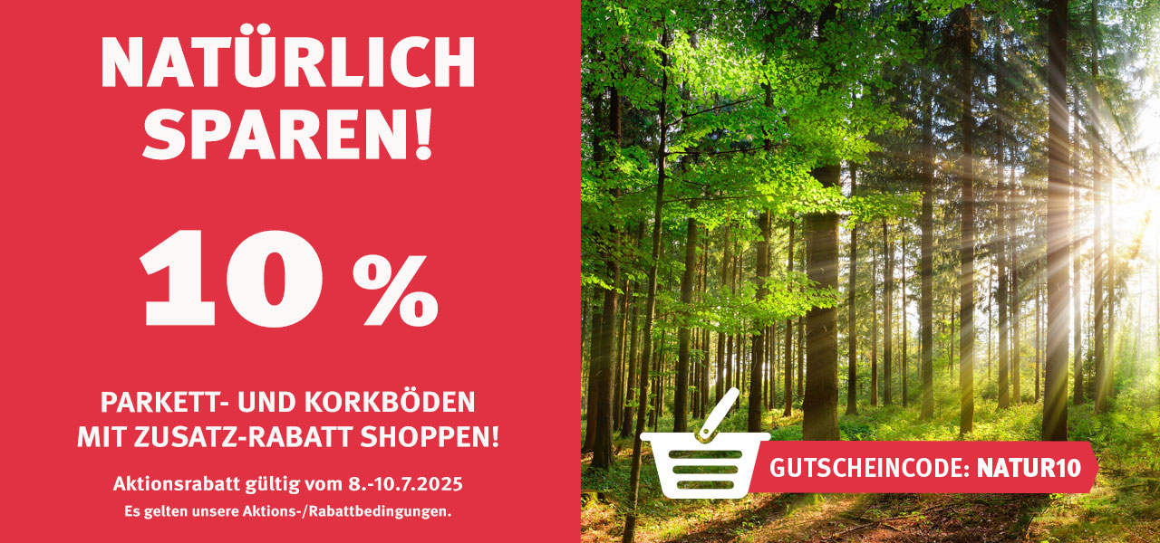 Aktion Parkett- und Korkböden mit 10% Rabatt
