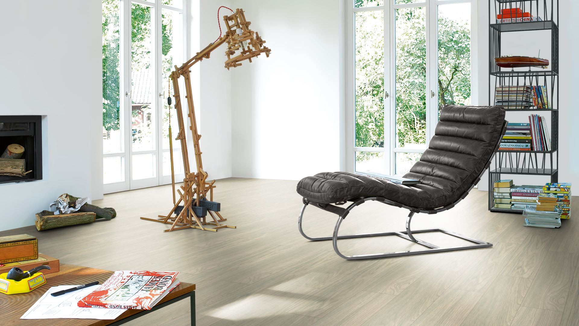 PARADOR Laminat Teak gebleicht Landhausdiele 4-seitige Mini-V-Fuge | Basic 400 | 25 m²-4014809139966