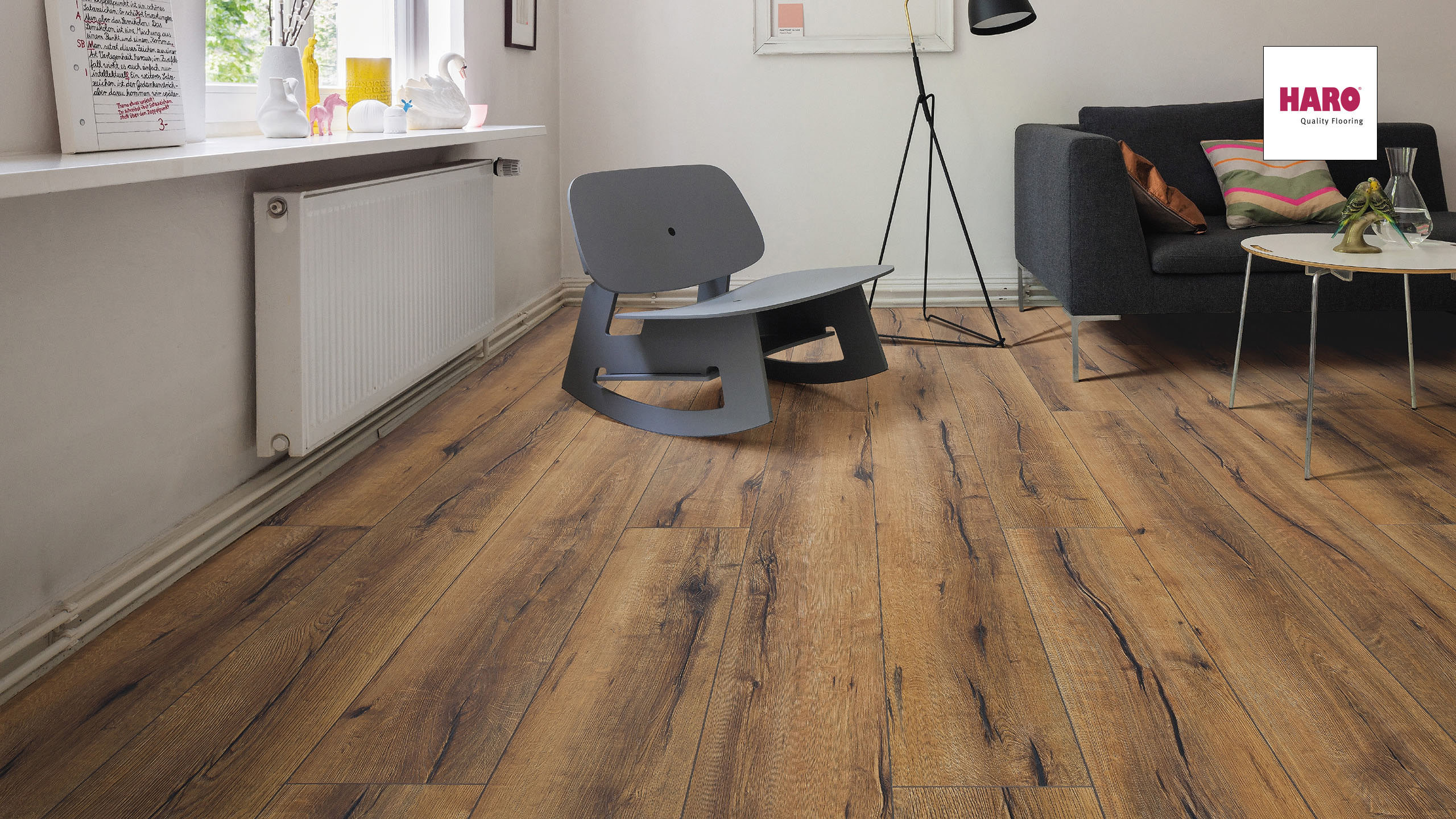 HARO Laminat Eiche italica geräuchert authentic Landhausdiele | Tritty 100 Gran Via | 2.Wahl | 20 m²-4018427349837