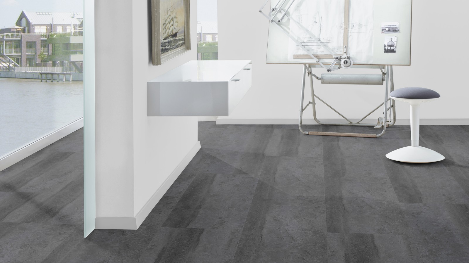 TER HÜRNE Vinylboden Stein Monaco anthrazit J09 | Stone Choice Compact | 21 m²-4012853128653