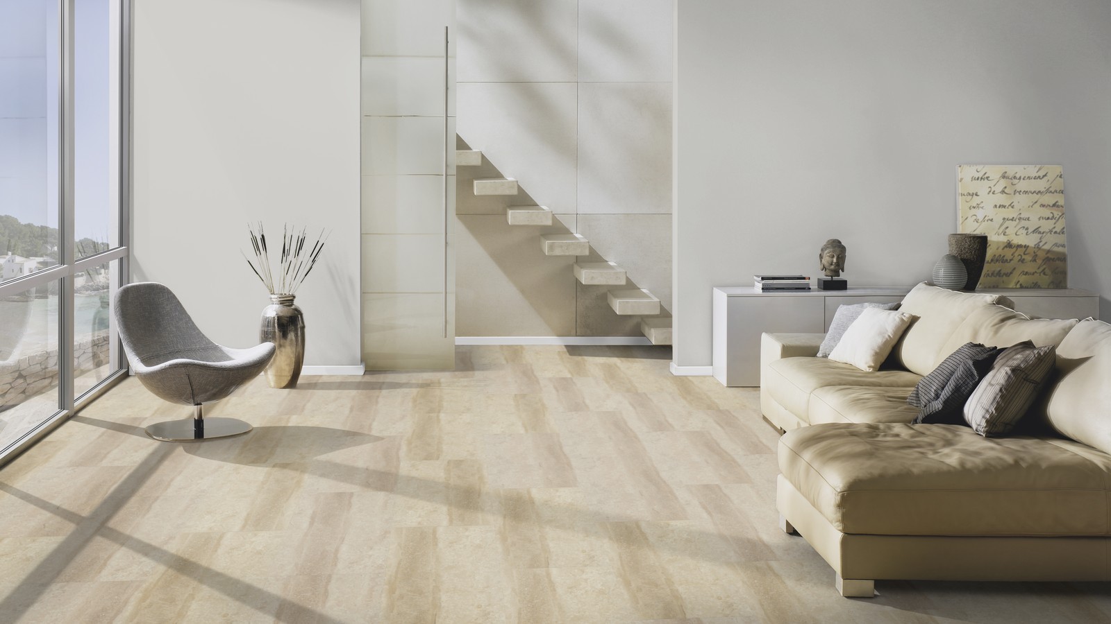 TER HÜRNE Vinylboden Stein Nizza hellbeige Naturstein J03 | Stone Choice Compact-4012853128639