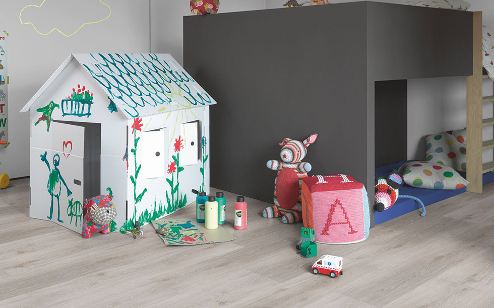 PARADOR Vinylboden Eiche grau geweißt Landhausdiele Gebürstete Struktur | Basic 30 | 37 m²-4014809171959