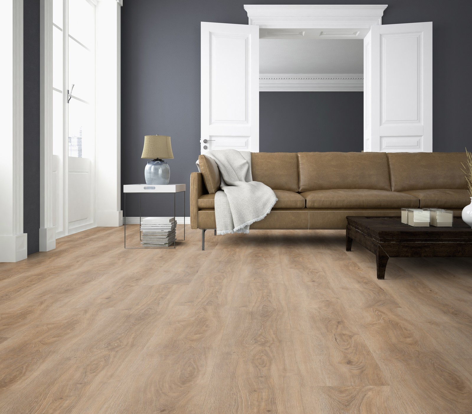 TER HÜRNE Vinylboden Eiche Malaga beigebraun Lange Landhausdiele | Bright Choice Compact | 13 m²-4012853110894