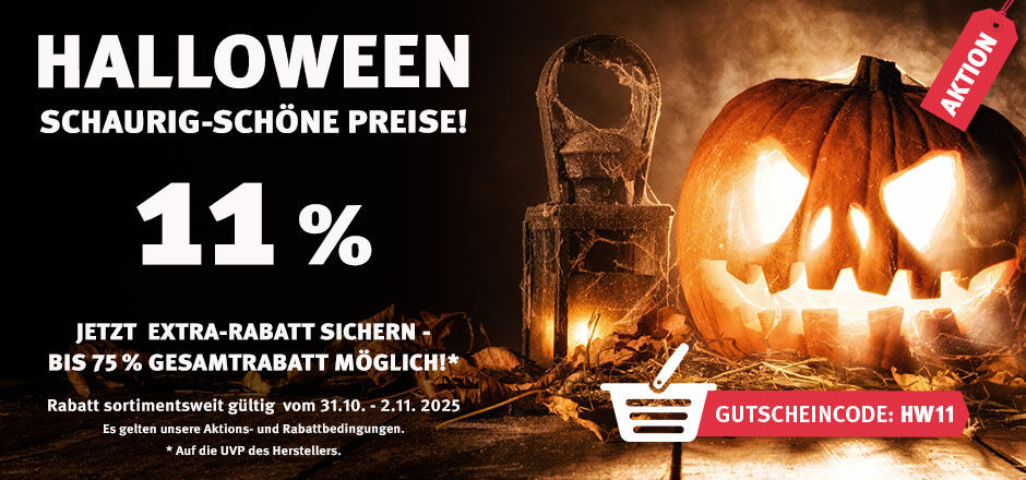 Aktion Halloween mit 11% sortimentsweitem Rabatt Aktion Halloween mit 11% sortimentsweitem Rabatt