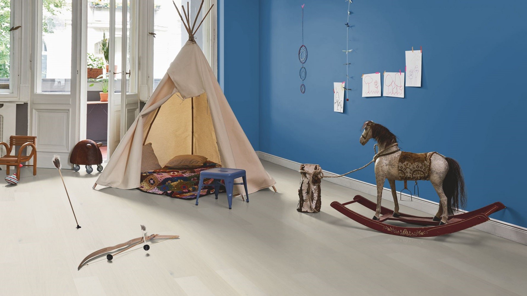 PARADOR Parkett Eiche perlmutt Landhausdiele Minifase Sägestruktur | Trendtime 4 | 9 m²-#