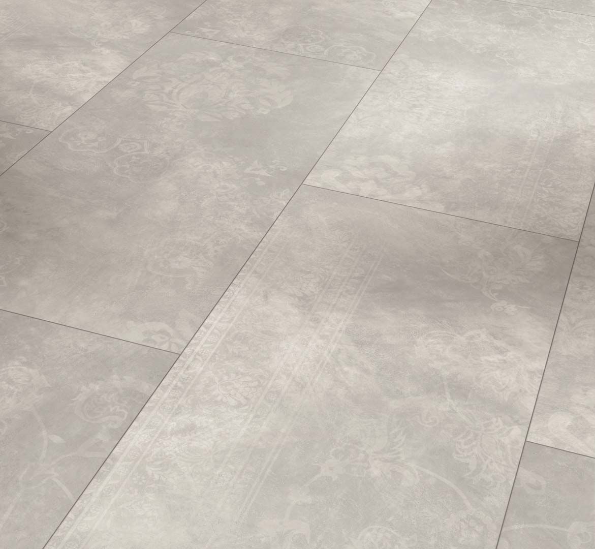 PARADOR Vinylboden Beton Ornament hellgrau Steinstruktur 4-seitige Fase | Modular ONE-4014809226734