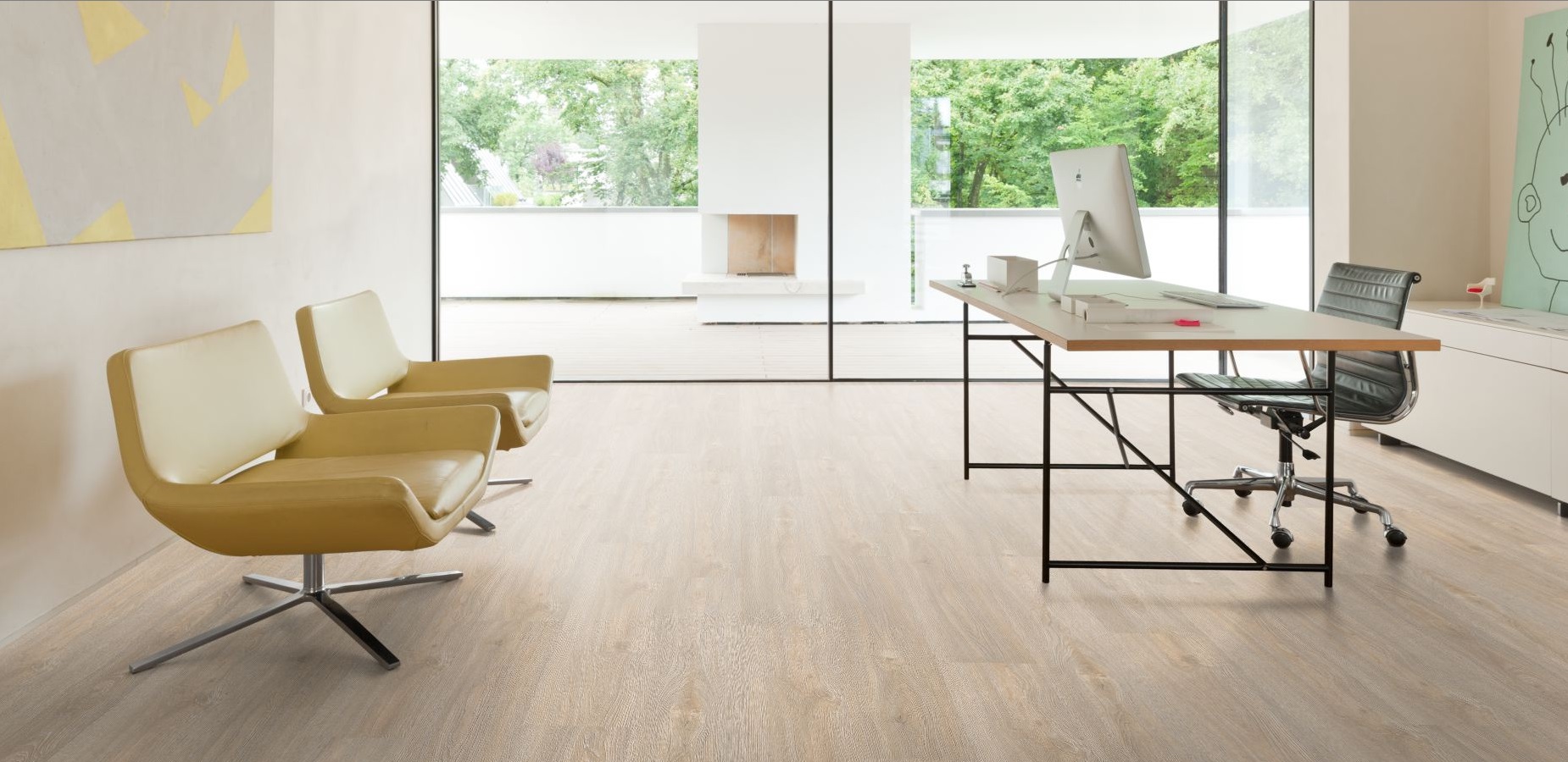 HARO Designboden Kalkeiche hell Landhausdiele 4-seitige V-Fase | Living | 16 m²-4018427386375 guenstig bei bodenverkauf.de kaufen HARO Designboden Kalkeiche hell Landhausdiele 4-seitige V-Fase | Living | 16 m²-4018427386375