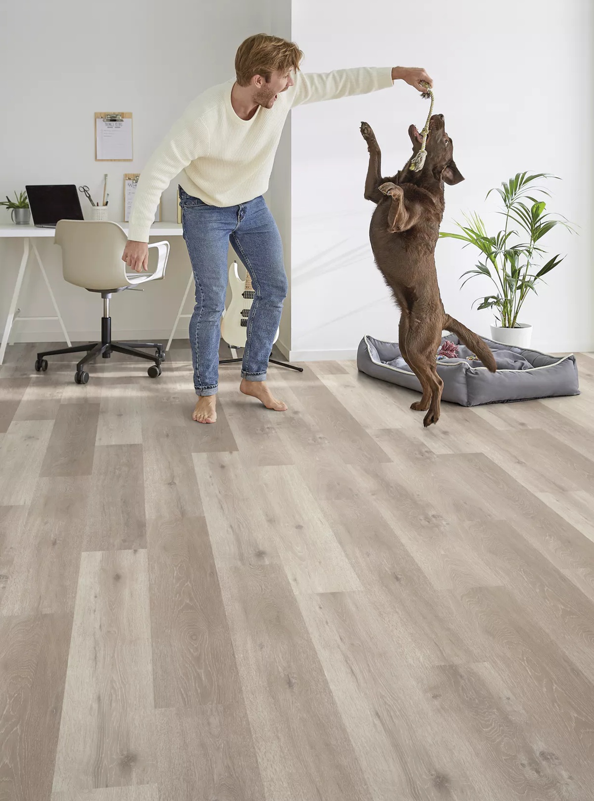 AMORIM Vinylboden Whitewashed Rustic Oak | Dekolife Comfort-5602190268090
