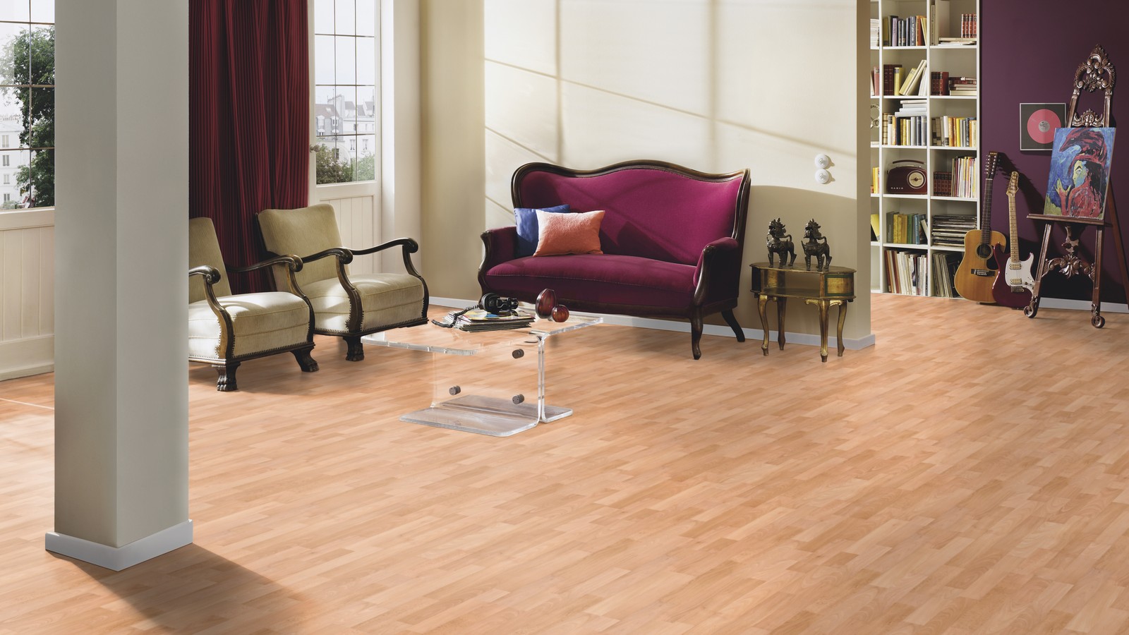 TER HÜRNE Laminat Buche rosebeige Schiffsboden 3-Stab | Vitality Line | 21 m²-4012853119781