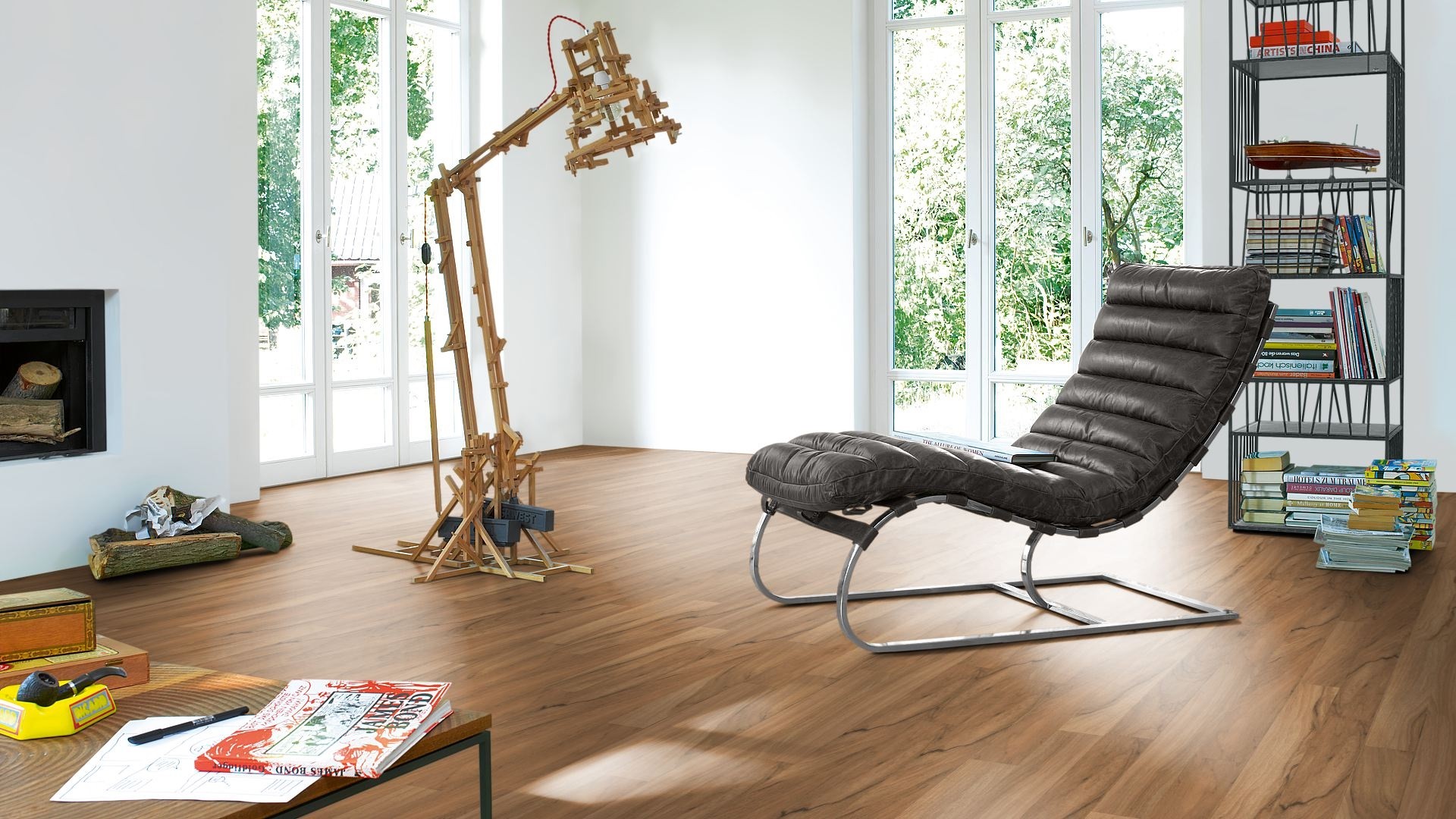 PARADOR Laminat Nussbaum Schiffsboden 2-Stab Holzstruktur | Basic 200-4014809139836