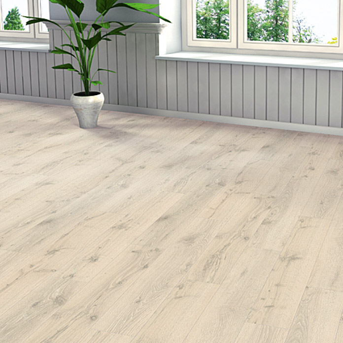 HARO Laminat Weißeiche gekalkt Landhausdiele 4V | Living | 2.Wahl | 11 m²-4018427338510 HARO Laminat Weißeiche gekalkt Landhausdiele 4V | Living | 2.Wahl | 11 m²-4018427338510