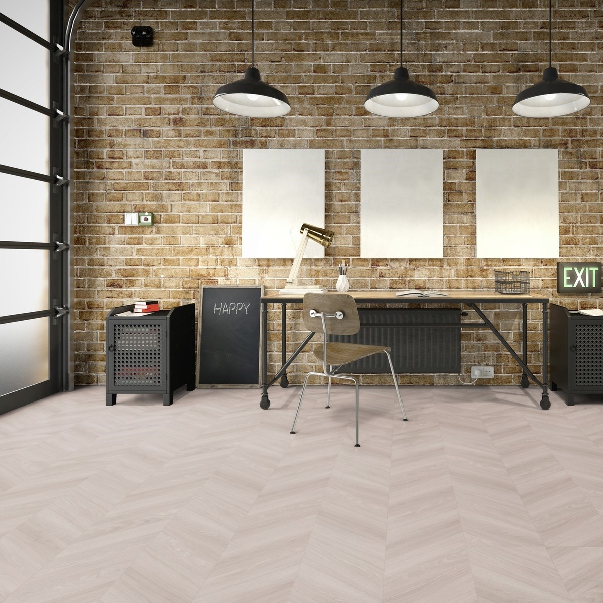 TER HÜRNE Vinylboden Eiche Sofia beige Fischgrät J11 | Stone Choice | 21 m²-4012853128684