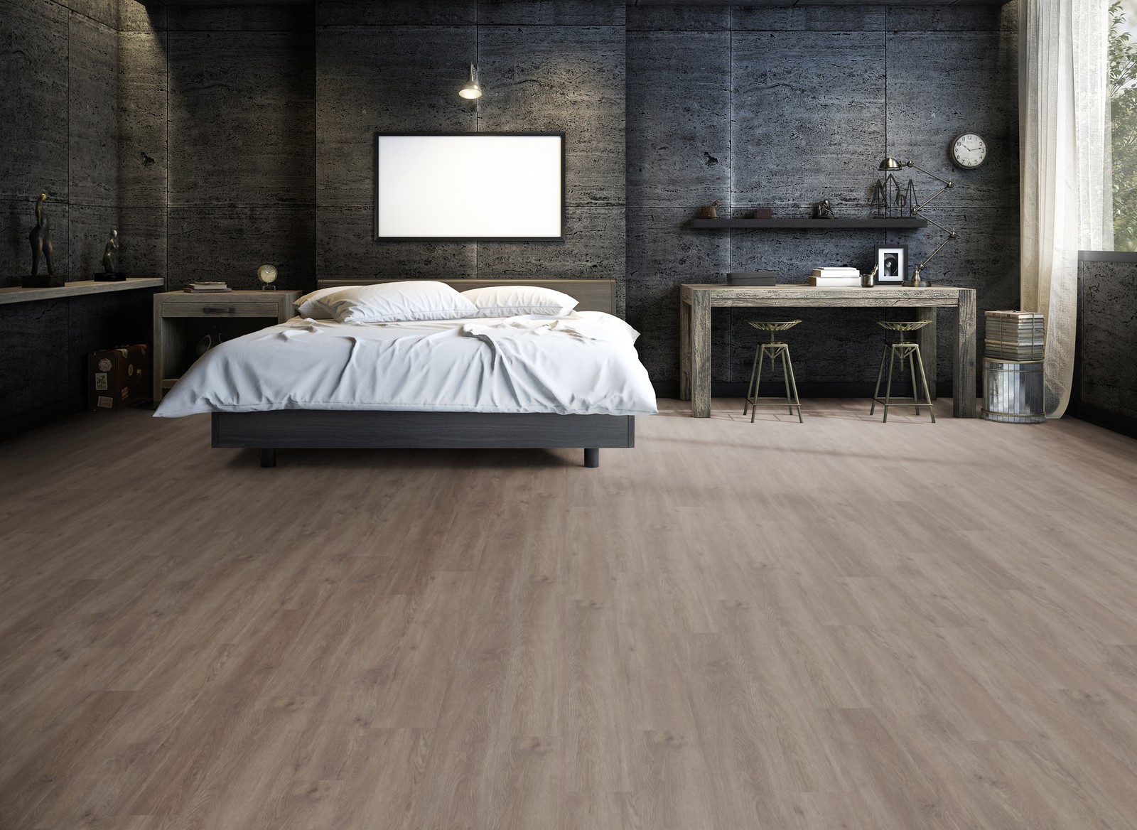 TER HÜRNE Vinylboden Eiche Canberra graubraun Landhausdiele I06 | Straight Choice Compact | 10 m²-4012853110955