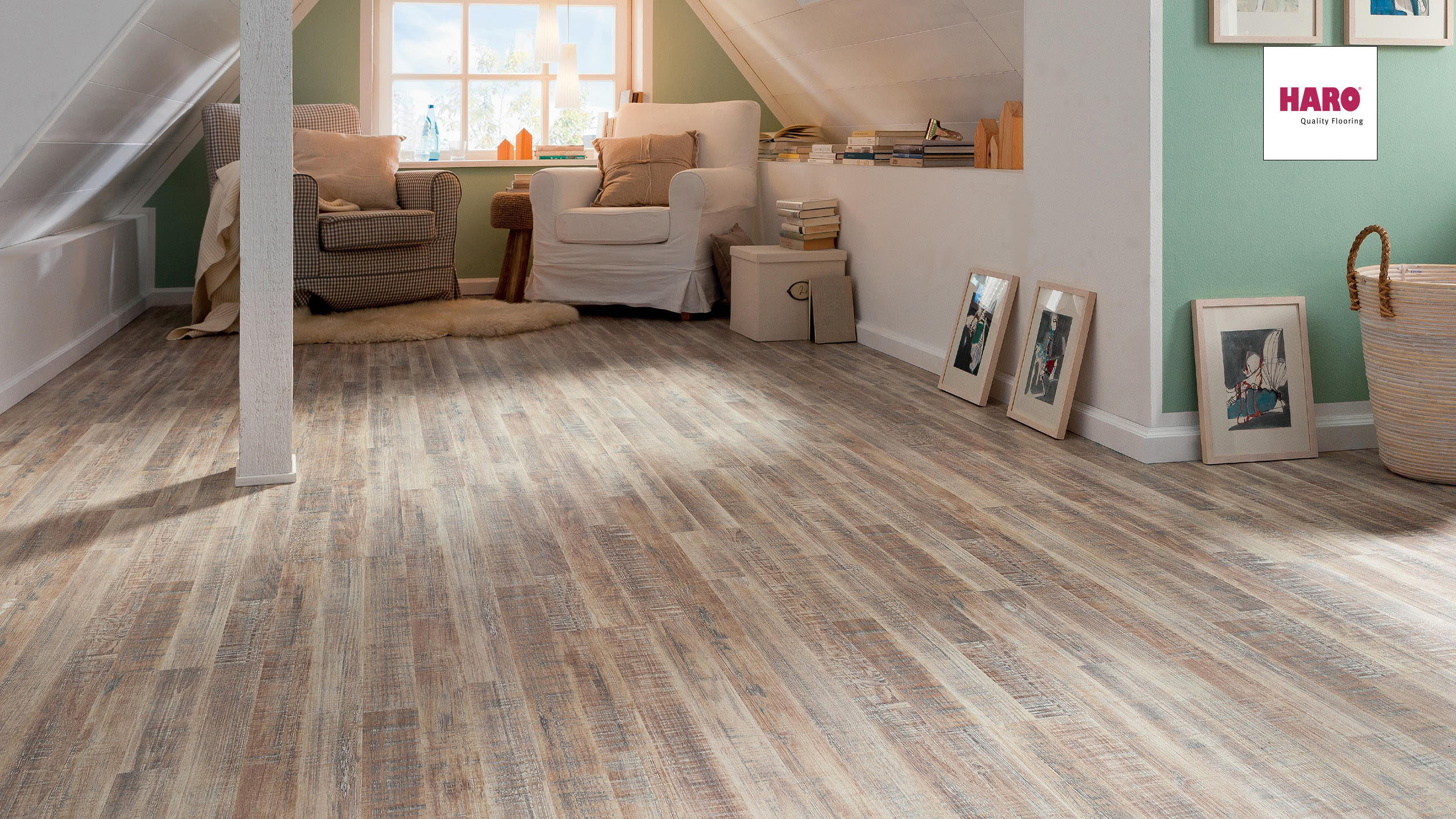 HARO Laminat Robinie weiß geschliffen 3-Stab | Tritty 75 | 2.Wahl |  11 m²-4018427350055