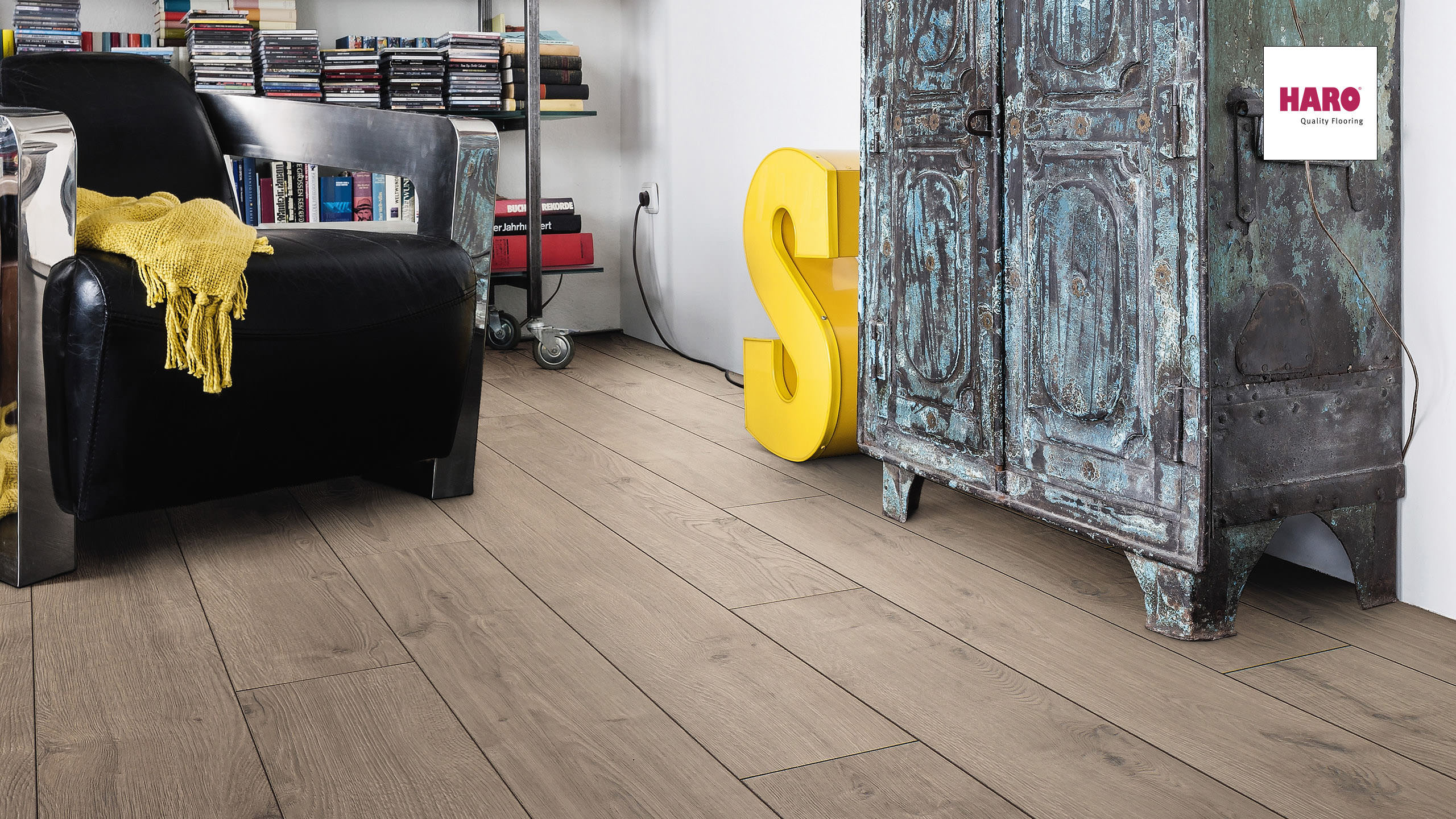 HARO Laminat Eiche Portland grau Landhausdiele 4V | Tritty 100 | 2.Wahl | 15,5 m²-4018427376994
