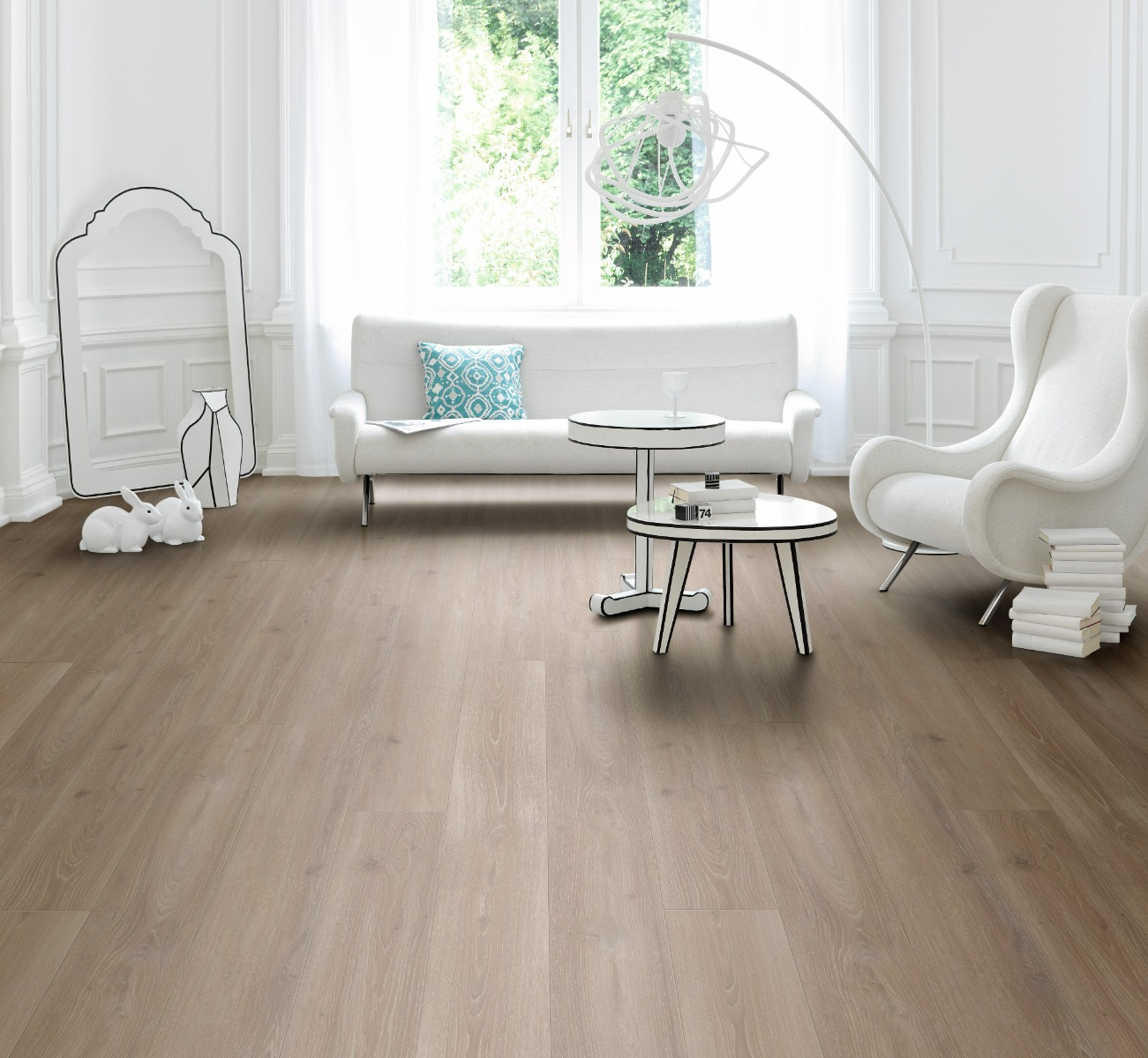 PARADOR Laminat Eiche Skyline perlgrau Naturmattstruktur 4-seitige V-Fuge | Trendtime 6-4014809171751