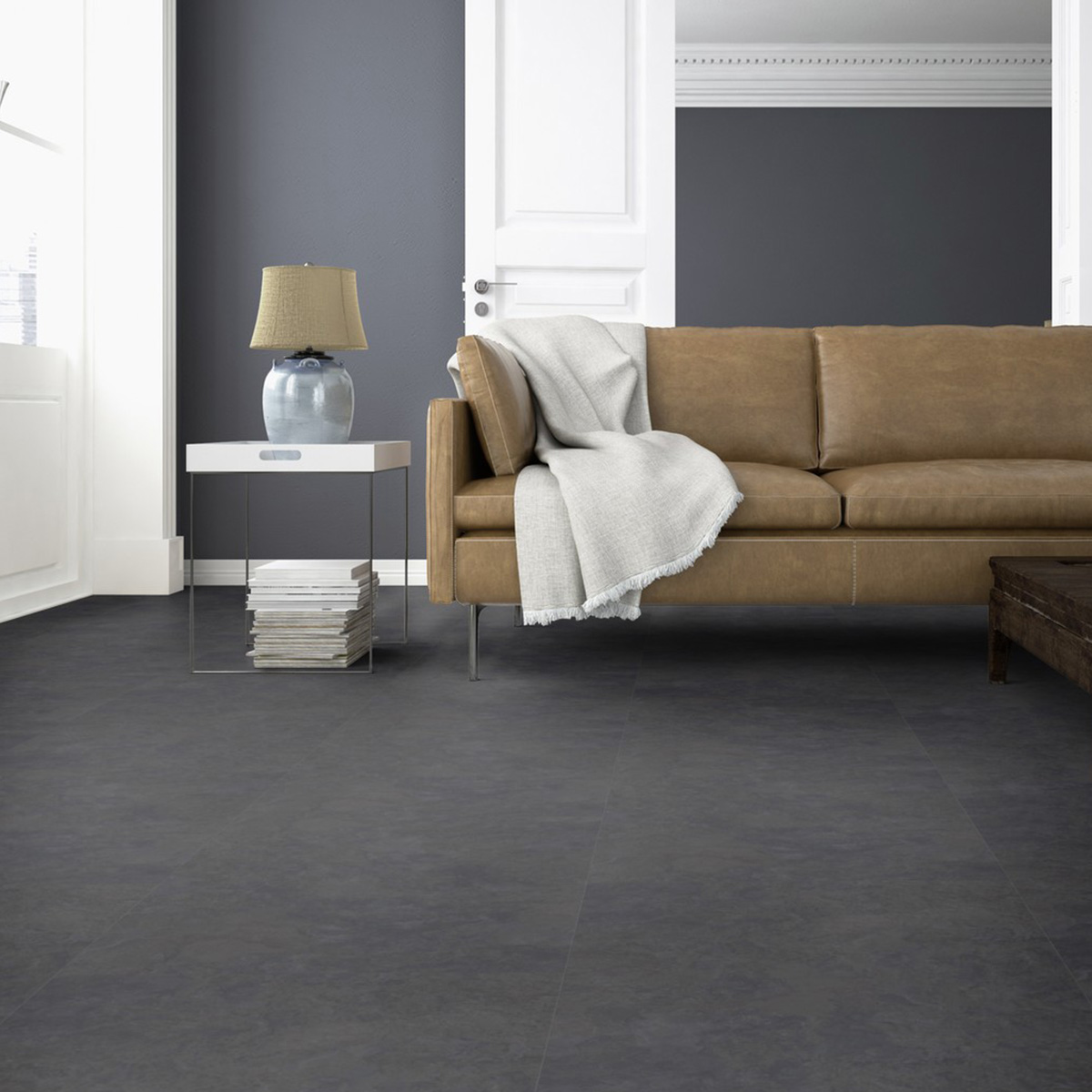 TER HÜRNE Vinylboden Stein Samos anthrazit J10 | Stone Choice Compact | 12 m²-4012853111037
