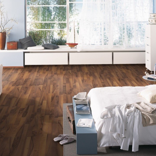 TER HÜRNE Laminat Nussbaum herbstbraun Schiffsboden 3-Stab | Courage Line | 18 m²-4012853072994