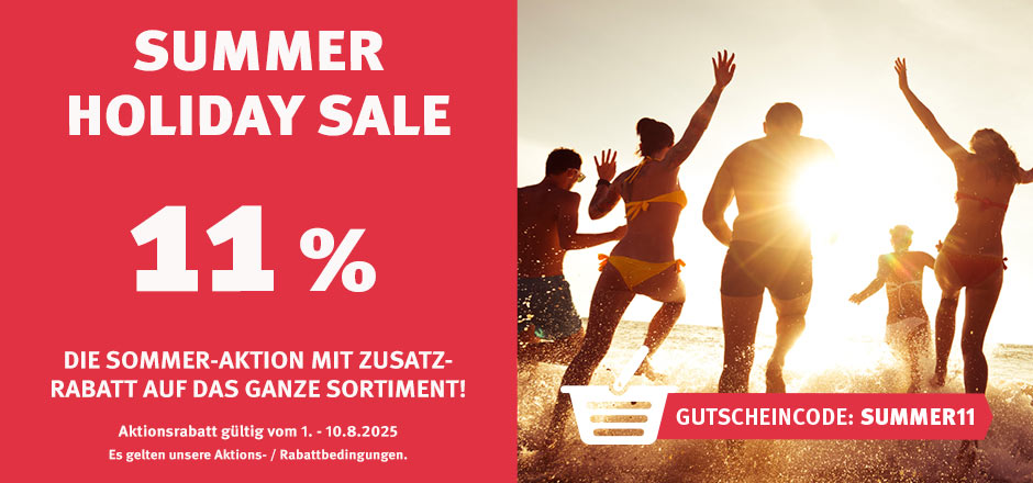 Aktion Summer Holiday Sale mit 11% sortimentsweitem Rabatt
