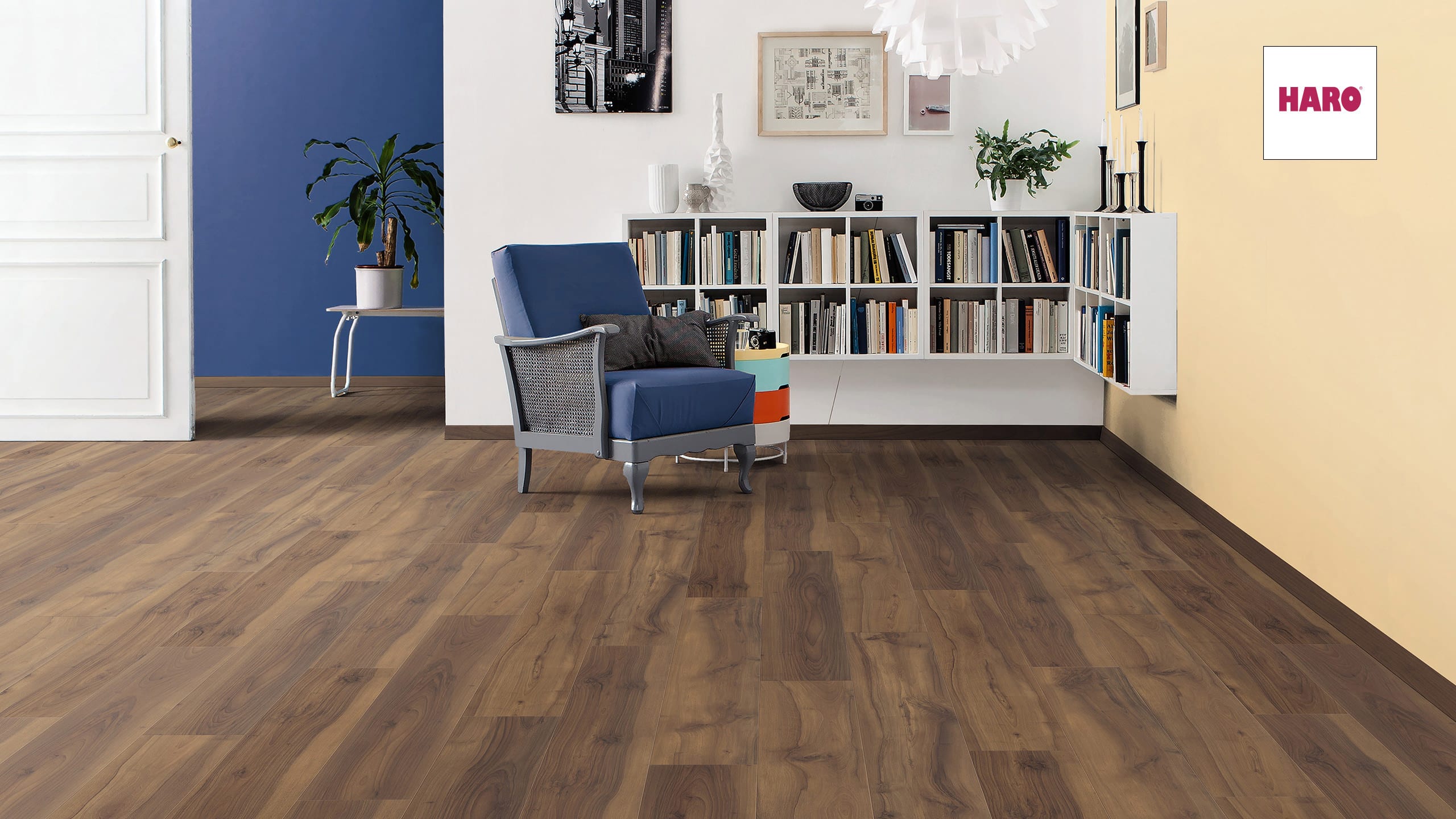 HARO Laminat Nussbaum Romano Landhausdiele 4V | Tritty 100 Campus | 17 m²-4018427399689