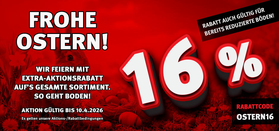 Aktion Frohe Ostern mit 16% Rabatt auf das komplette Sortiment