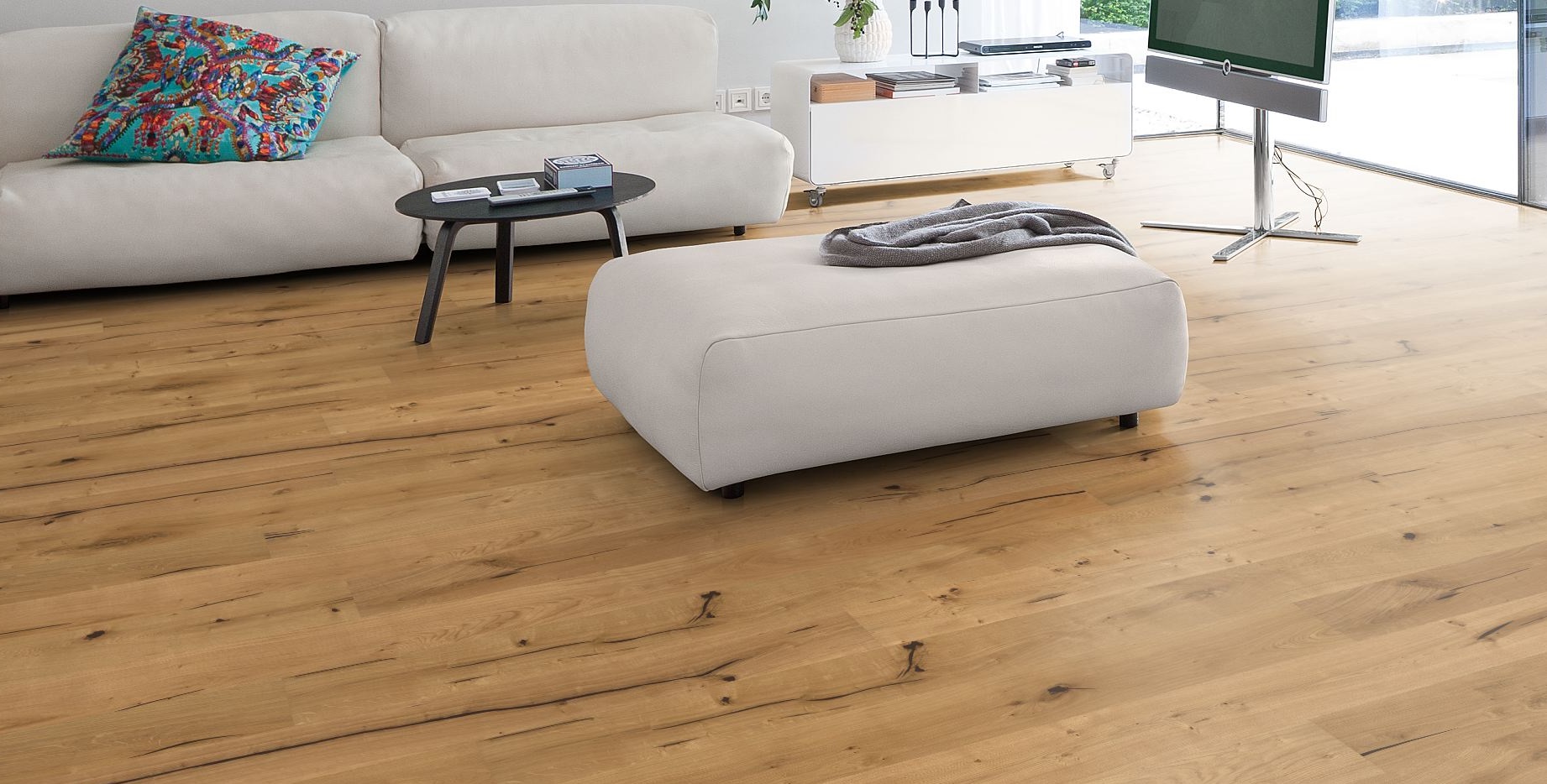 POWER FLOOR Parkett Eiche Schloßdiele gebürstet geölt 4-seitige Mini-V-Fuge-4250715102407