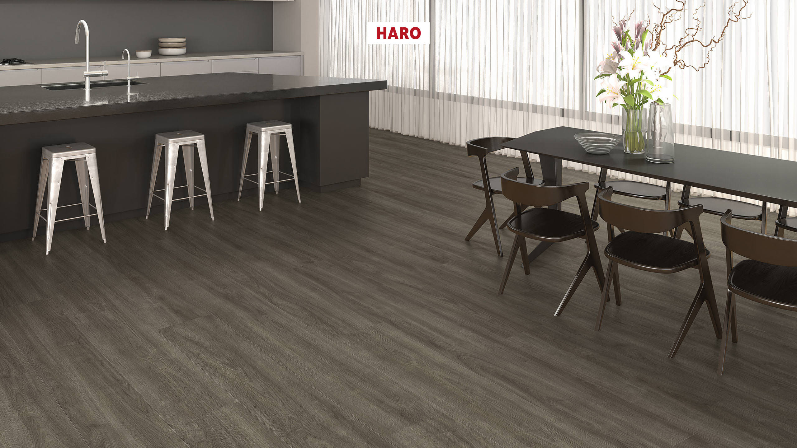 HARO Laminat Eiche Eleganza antikgrau Landhausdiele 4V | Tritty 200 Aqua Gran Via | 2.Wahl | 26 m²-4018427476038