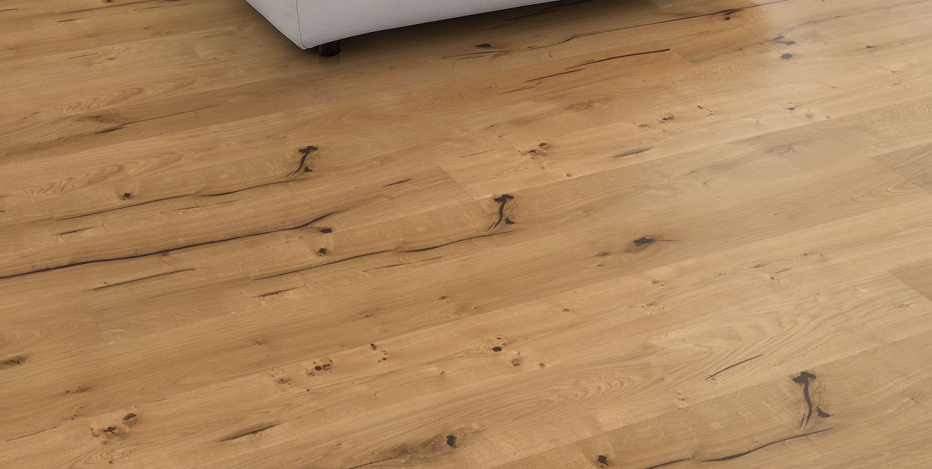 POWER FLOOR Parkett Eiche Schloßdiele gebürstet geölt 4-seitige Mini-V-Fuge-4250715102407