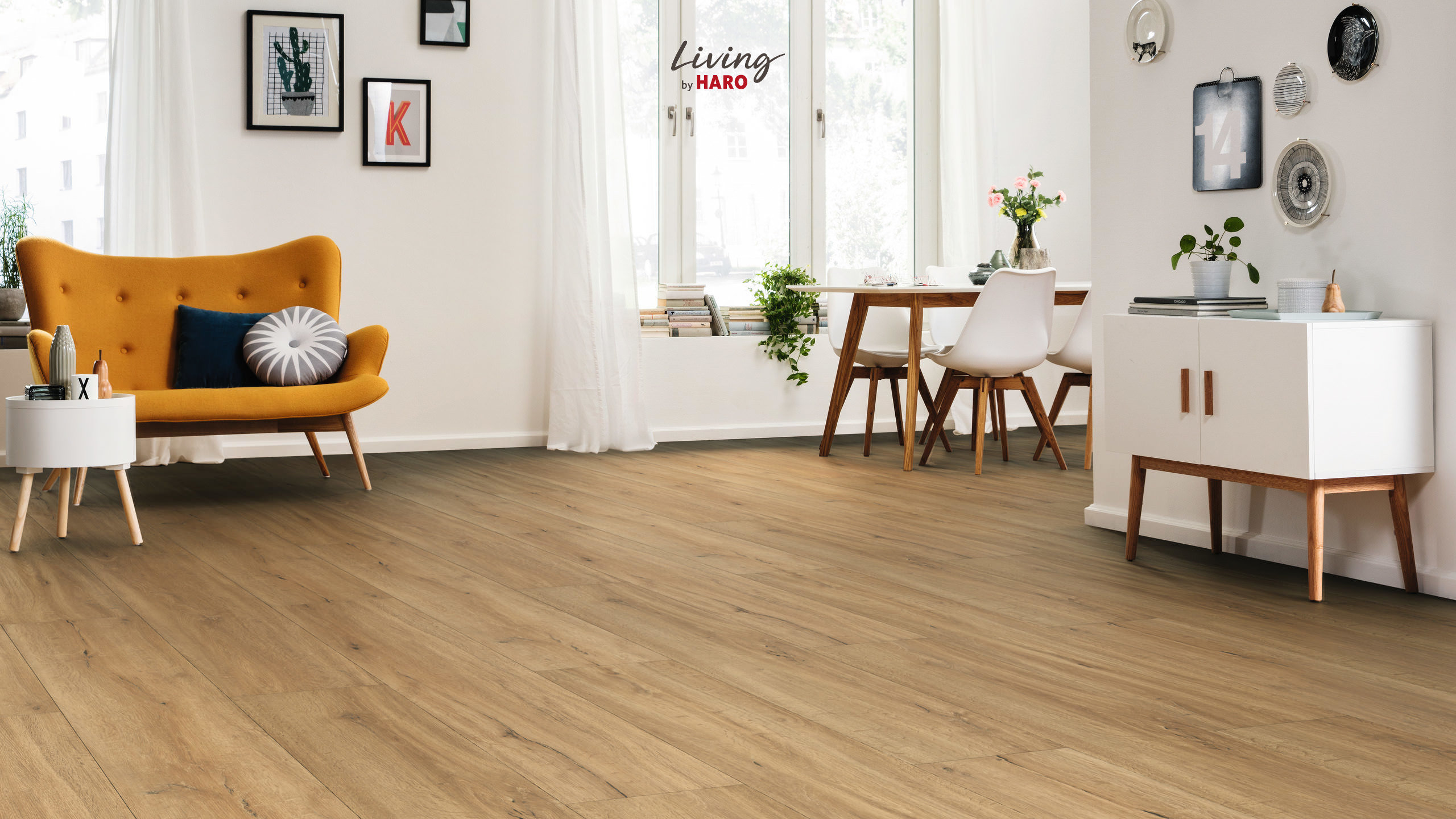 HARO Living Designboden Eiche Trient natur strukturiert Landhausdiele 4VM | HydroStar-4018427419172