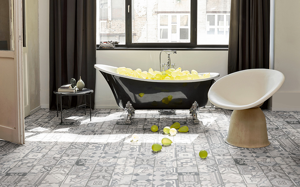 PARADOR Vinylboden Ornamentic grey Mineralstruktur 4-seitige Fase | Trendtime 5.50-4014809174493