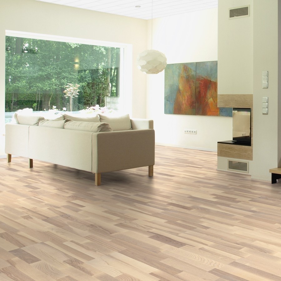 PARADOR Parkett Esche Rustikal Schiffsboden 3-Stab weiss matt lackiert | 2.Wahl | 24 m²-