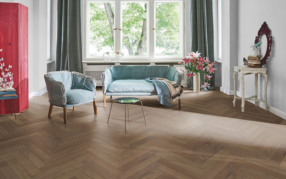 PARADOR Parkett Eiche nougat Living Fischgrät Minifase | Trendtime 3 | 2. Wahl | 14 m²-4014809197119